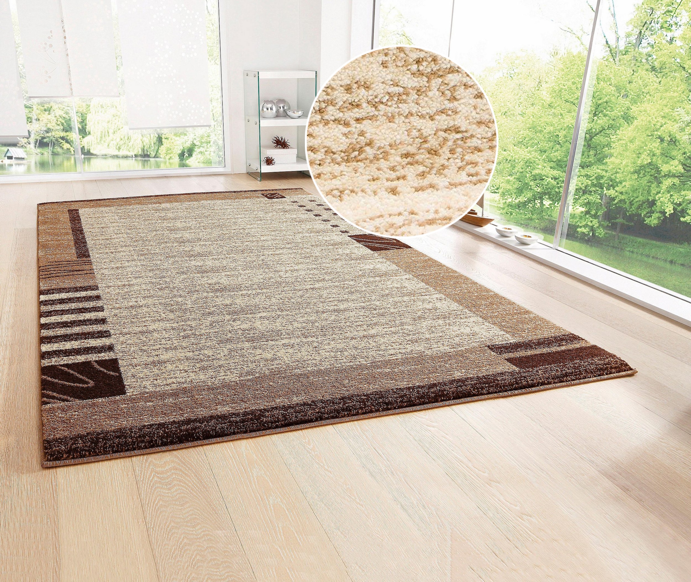 my home Teppich "Jonas" rechteckig 8 mm Höhe flacher Teppich, Kurzflor, Wei günstig online kaufen