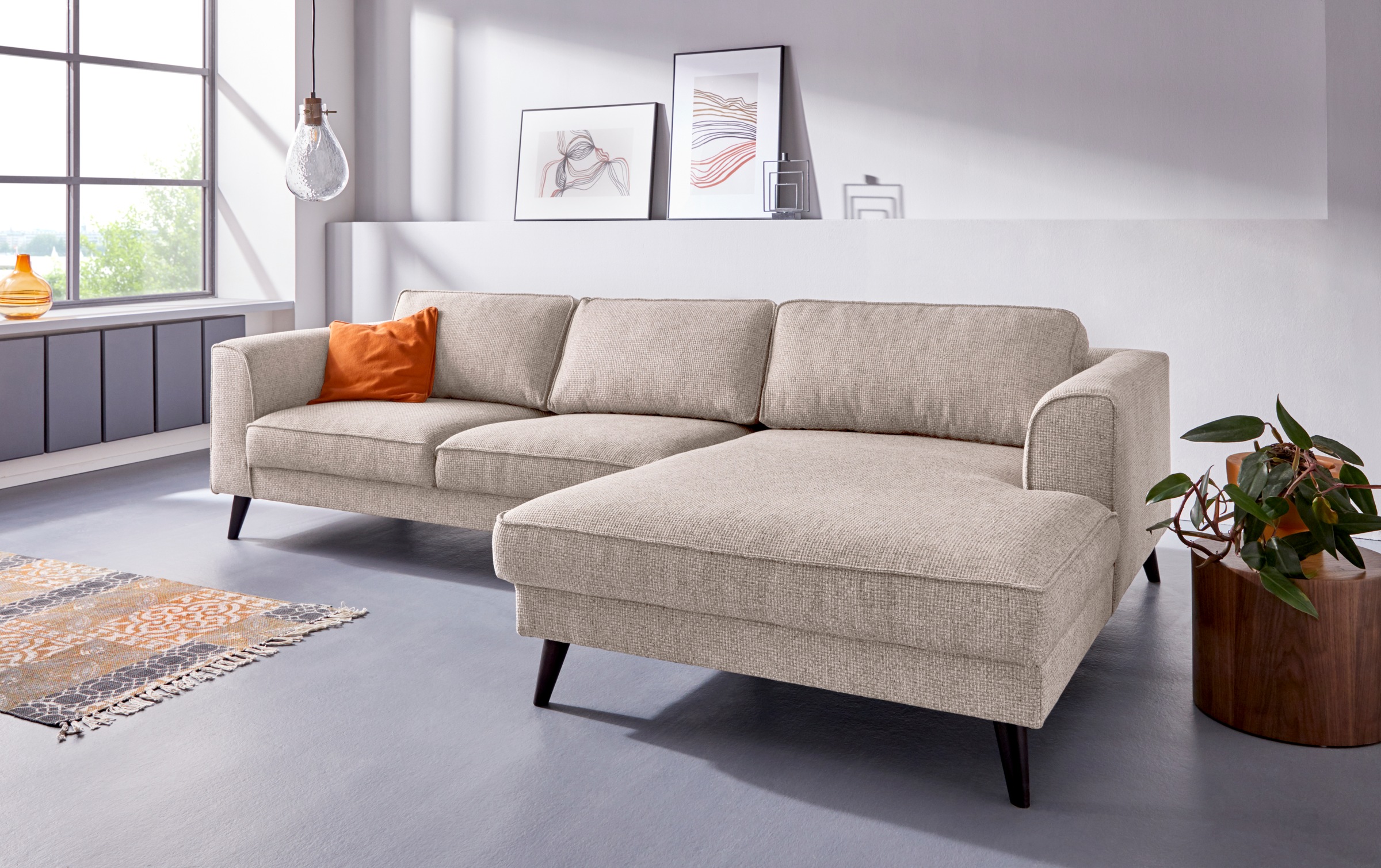 Home affaire Ecksofa "Lumber Jack, elegant und bequem, Breite 280, hoher Fu günstig online kaufen