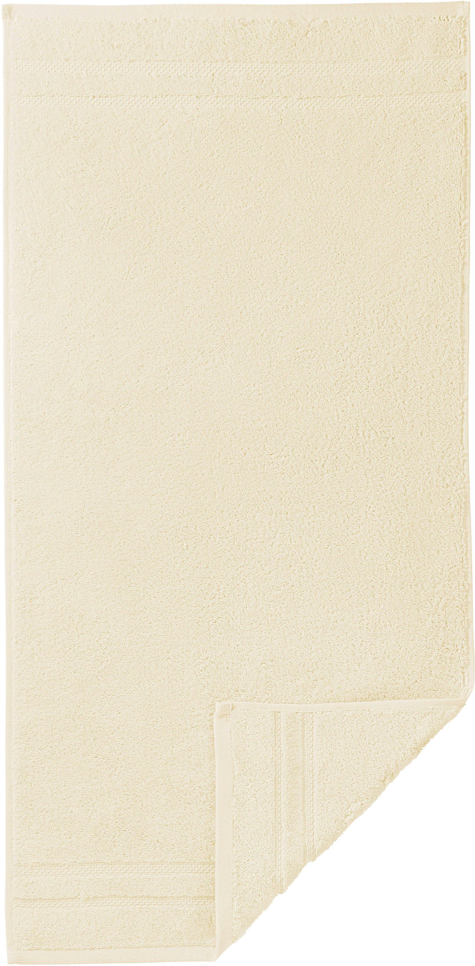 Handtücher EGERIA, B:50cm L:100cm, beige, Walkfrottee, Obermaterial: 100% Baumwolle, Badezimmer, Handtücher, "Micro Touch", Streifenbordüre, extrem