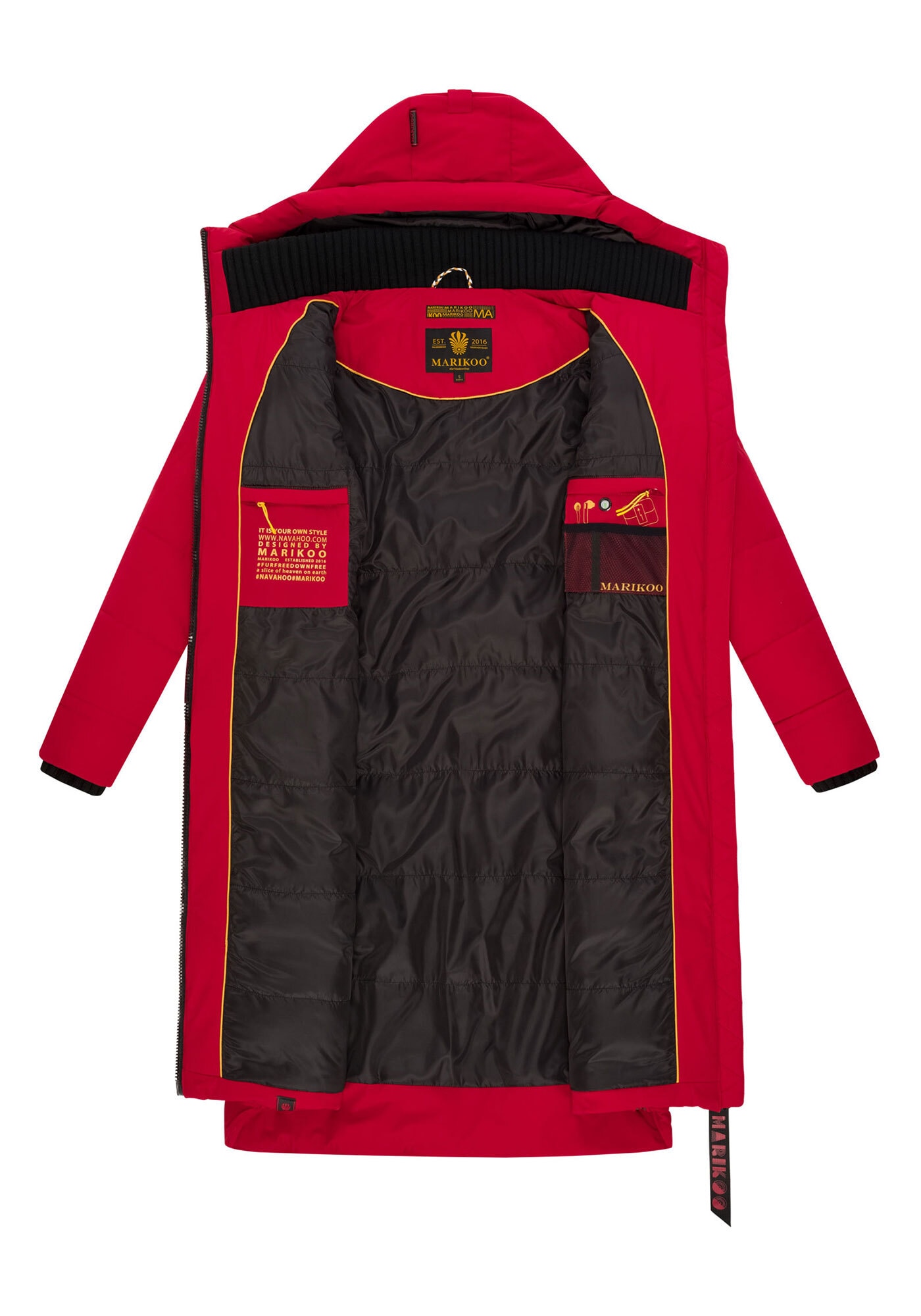 Marikoo Winterjacke »Benikoo«, langer Winter Mantel gesteppt