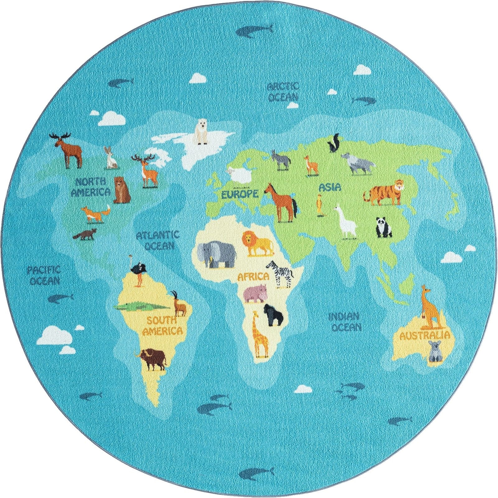 the carpet Teppich "Happy Life round" rund 4 mm Höhe Life Kinderzimmer Teppich Spielteppich pflegeleicht