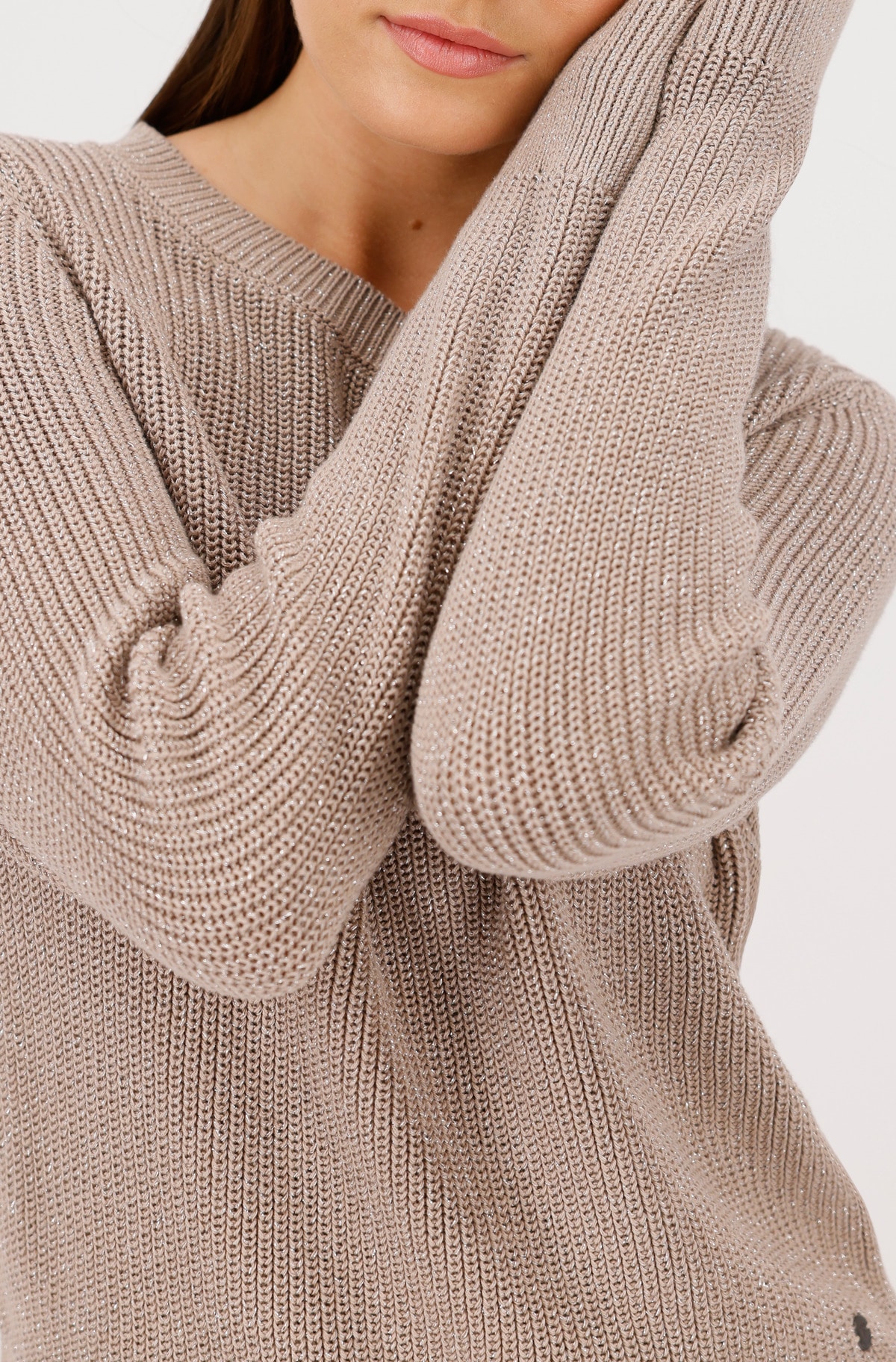 Monari Strickpullover »Pullover Basic Lurex«, Mit Rundhalsausschnitt
