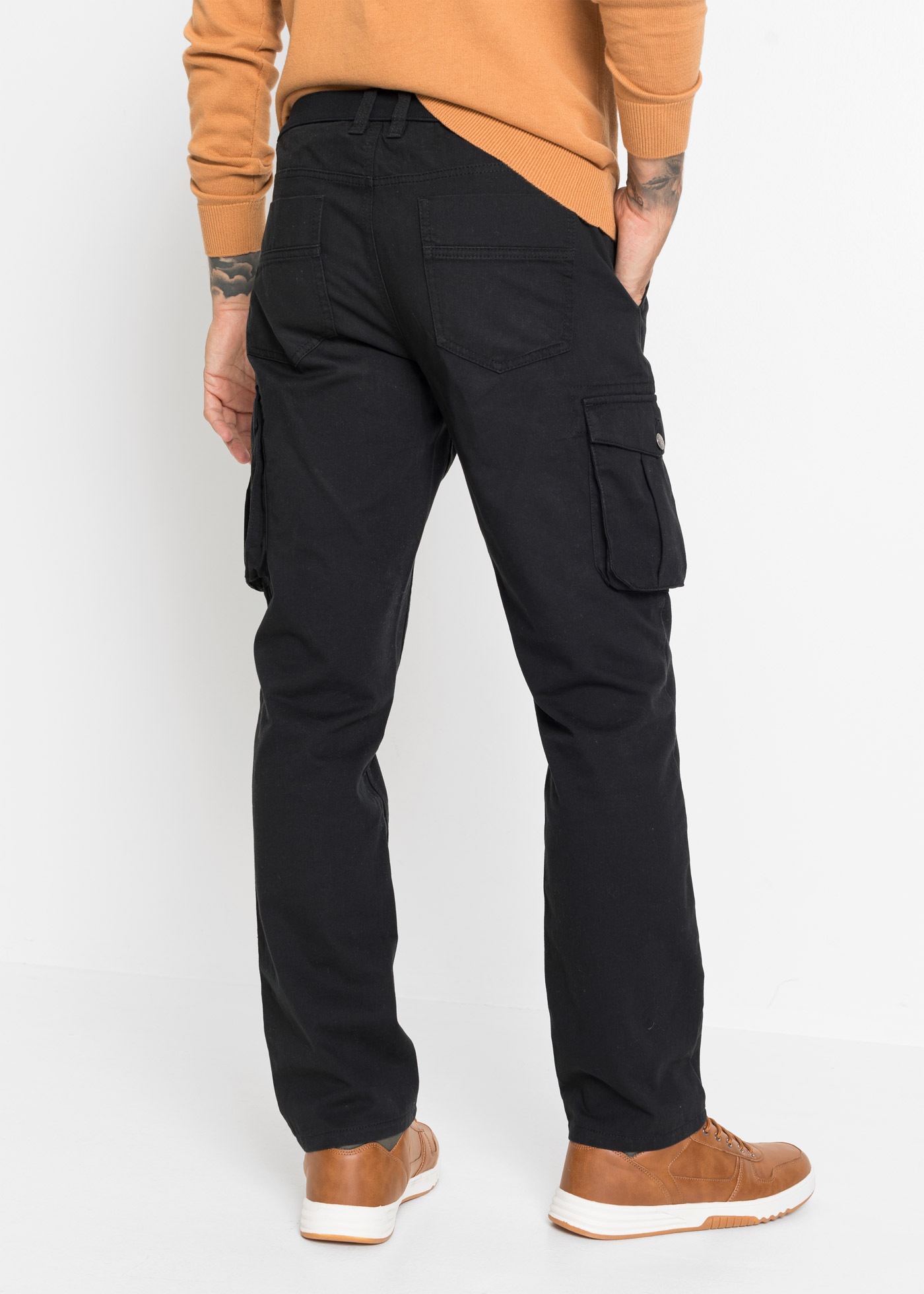 bonprix Cargohose Regular Fit Cargohose aus reiner Baumwolle, Straight günstig online kaufen