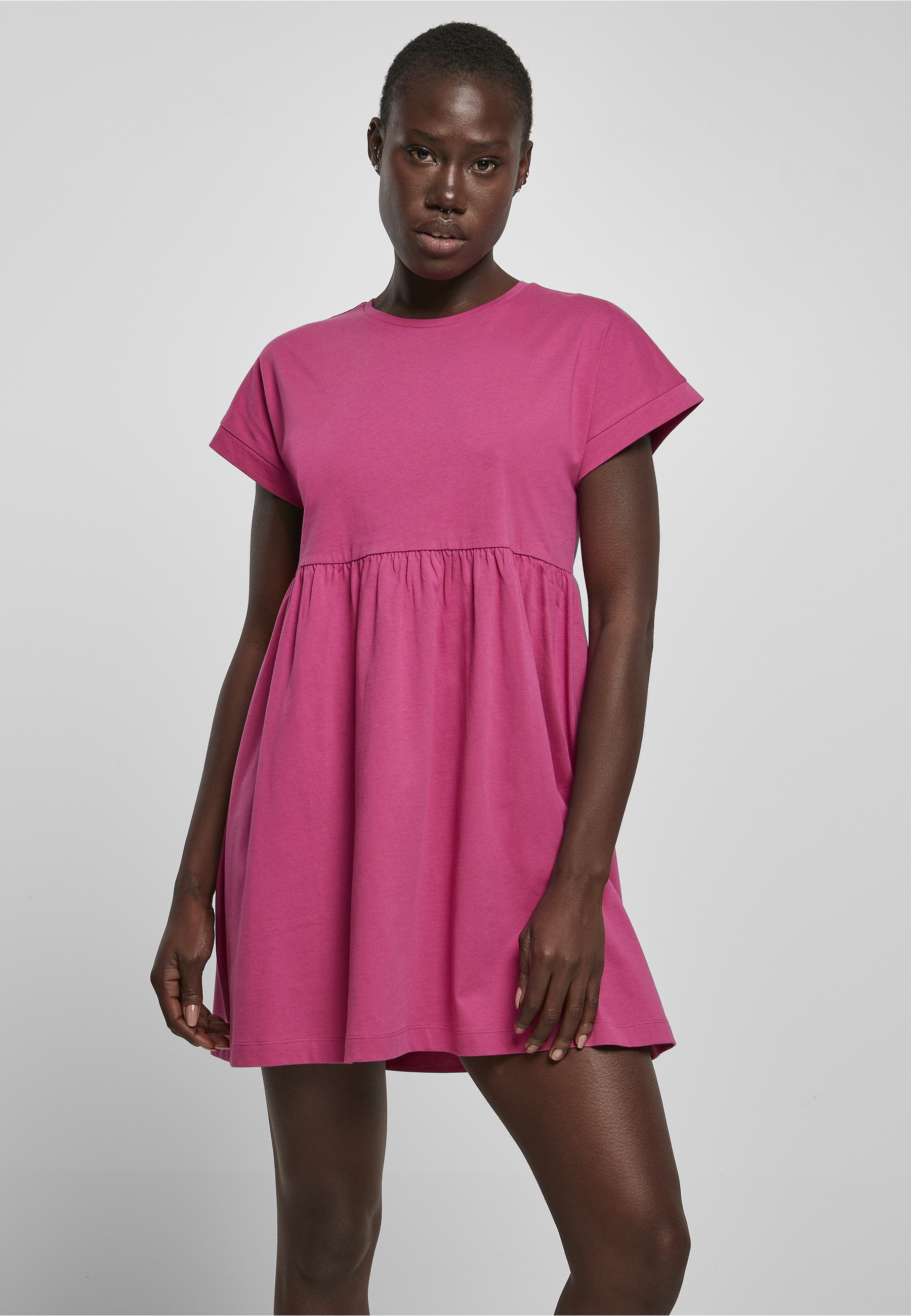 URBAN CLASSICS Shirtkleid »Urban Classics Damen Ladies Organic Empire Valance Tee Dress« 1 Stk. tlg.