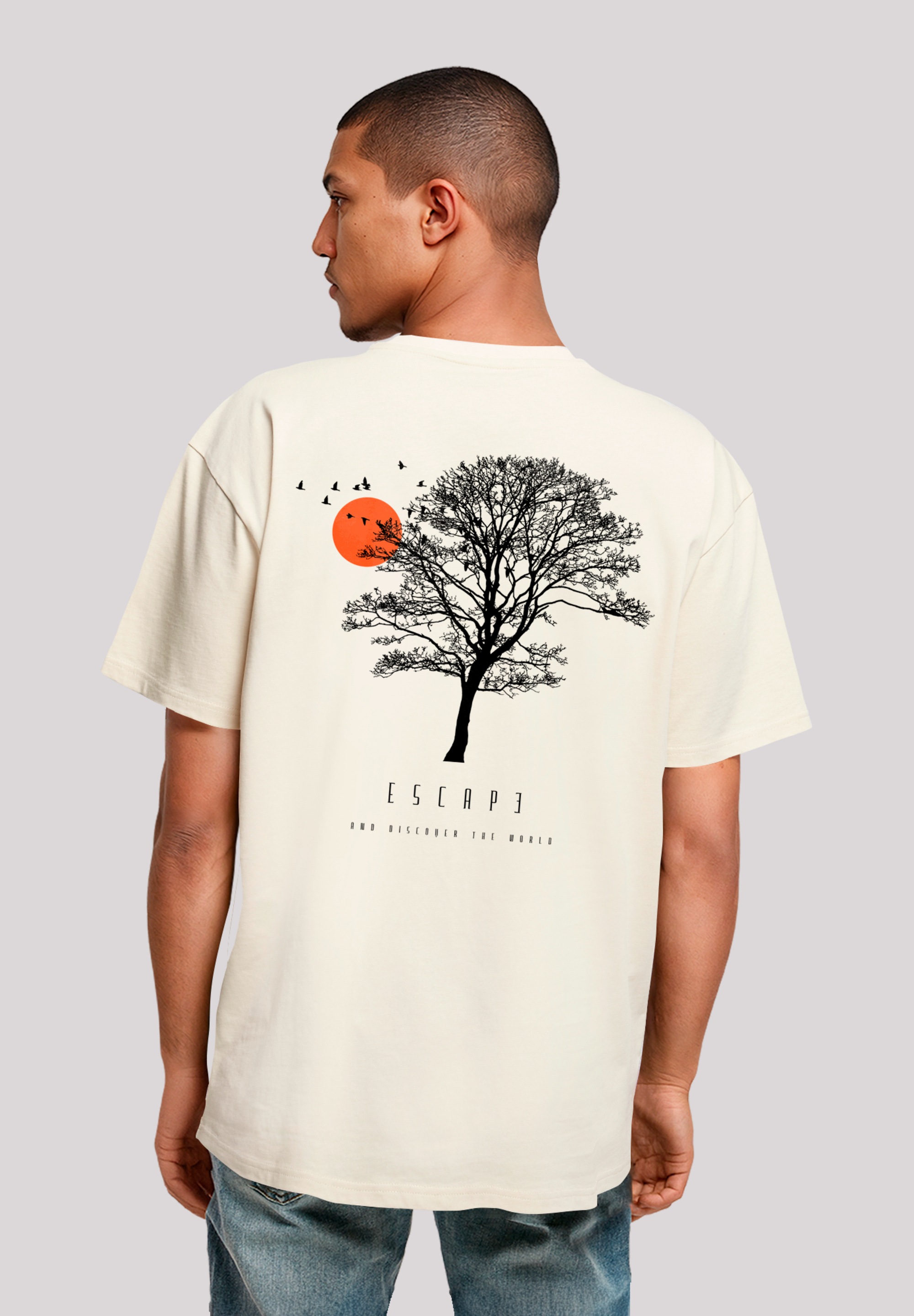 F4NT4STIC T-Shirt "Oversize Escape Discover the World Tree Birds" Premium Q günstig online kaufen
