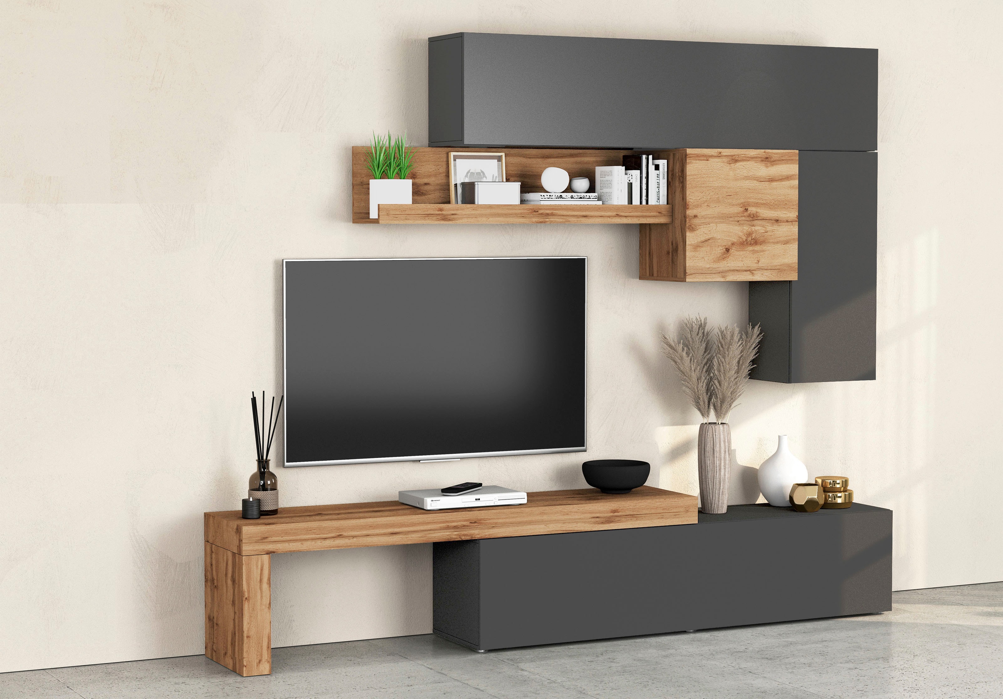 OTTO home Wohnwand "Chronos Wohnwand, Medienwand, 5-er set" Set, 5 Stk. tlg.