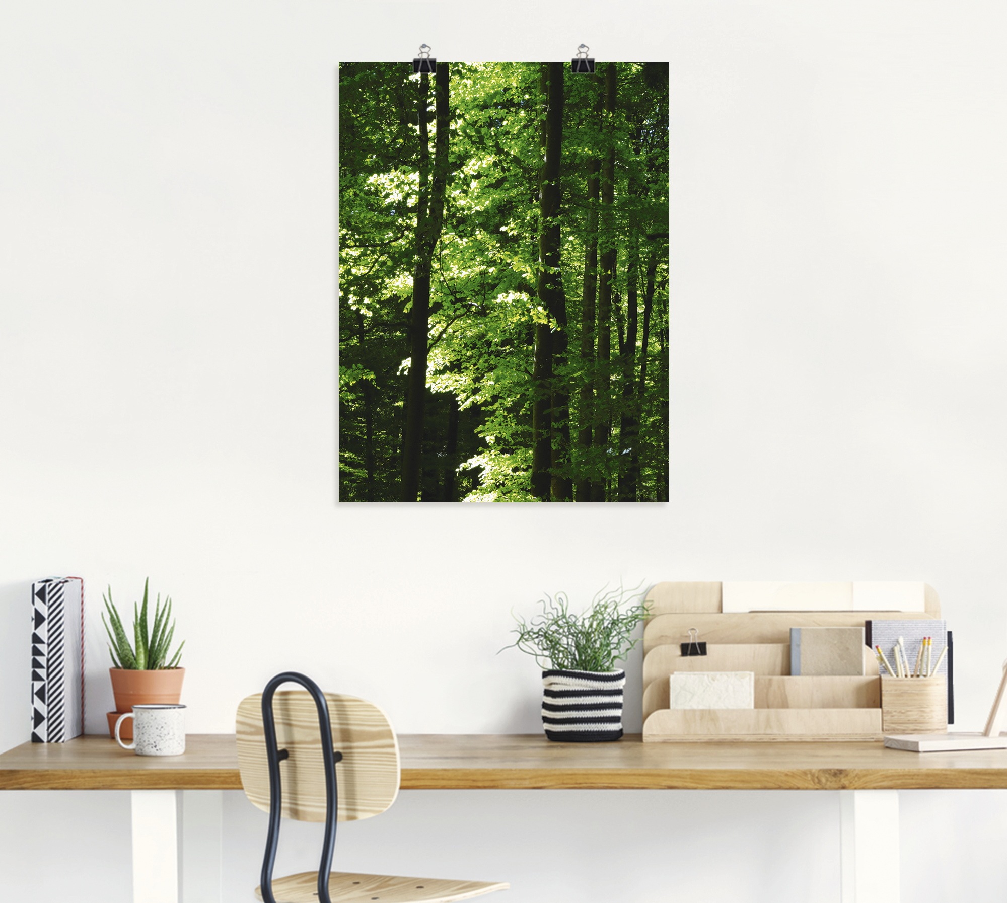 Artland Poster »Im Buchenwald«, Wald, (1 St.), als Alubild, Leinwandbild, Wandaufkleber oder Poster in versch. Größen