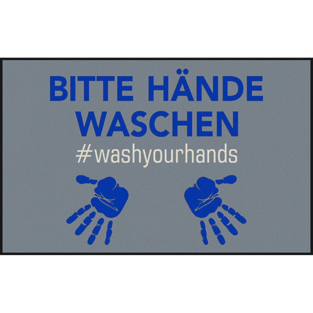wash+dry by Kleen-Tex Teppich »Bitte Hände Waschen«, rechteckig