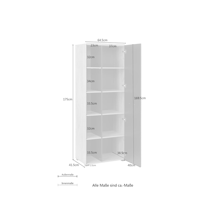 Places of Style Aktenschrank »Moid«, Höhe 174,5 cm, moderner  Mehrzweckschrank bestellen | BAUR