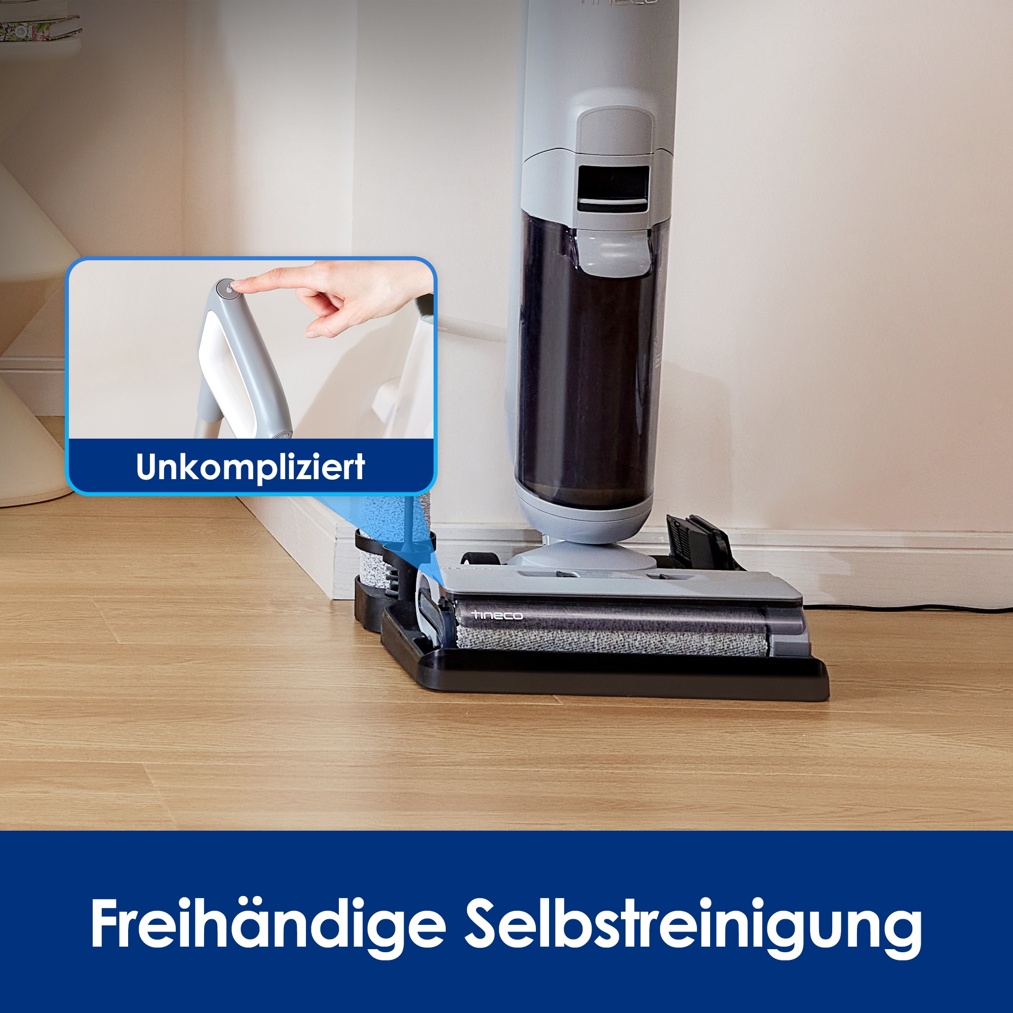 Tineco Nass-Trocken-Sauger »Tineco iFLOOR 5 Breeze mit automatischer Selbstreinigung« beutellos, 35 Min Akku, Tierhaarfilter, Hartbodenreiniger, Doppeltank