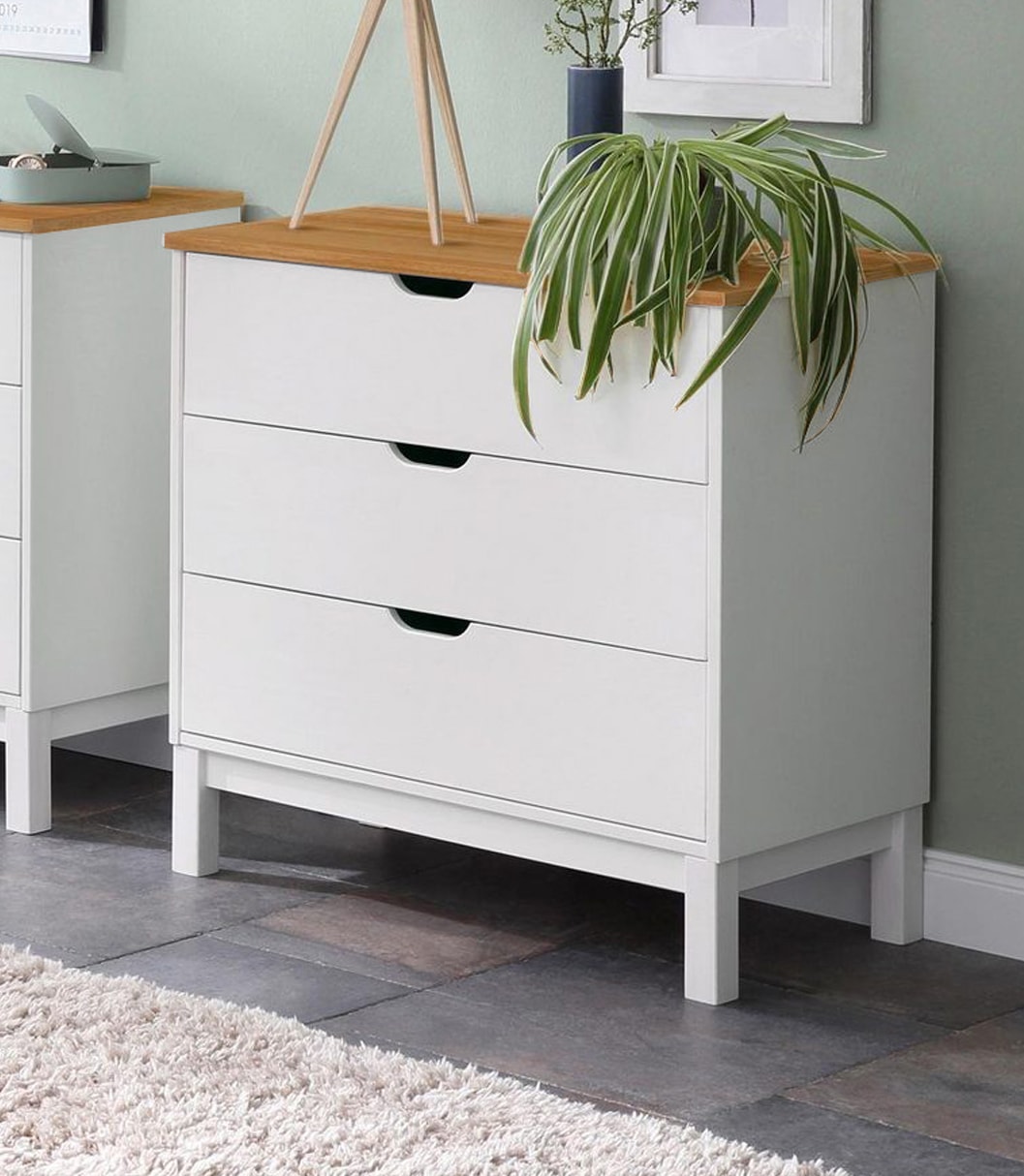 Home affaire Kommode »Post«, aus massivem Kiefernholz, mit Stauraummöglichkeiten, Breite 76 cm