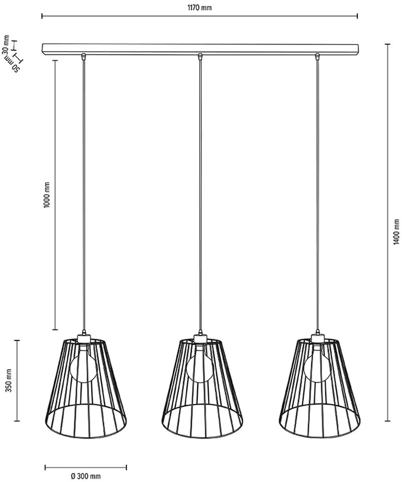 BRITOP LIGHTING Hängeleuchte »Swan«, 3 flammig, Leuchtmittel E27 | ohne Leuchtmittel-Leuchtmittel wechselbar, Dekorative Leuchte aus Metall, passende LM E27 / exkl., Made in Europe