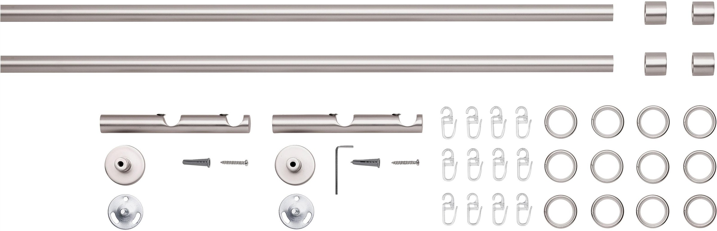 Good Life Gardinenstange "CAP" Ø 16 mm 2 läufig-läufig Fixmaß mit Ringen günstig online kaufen