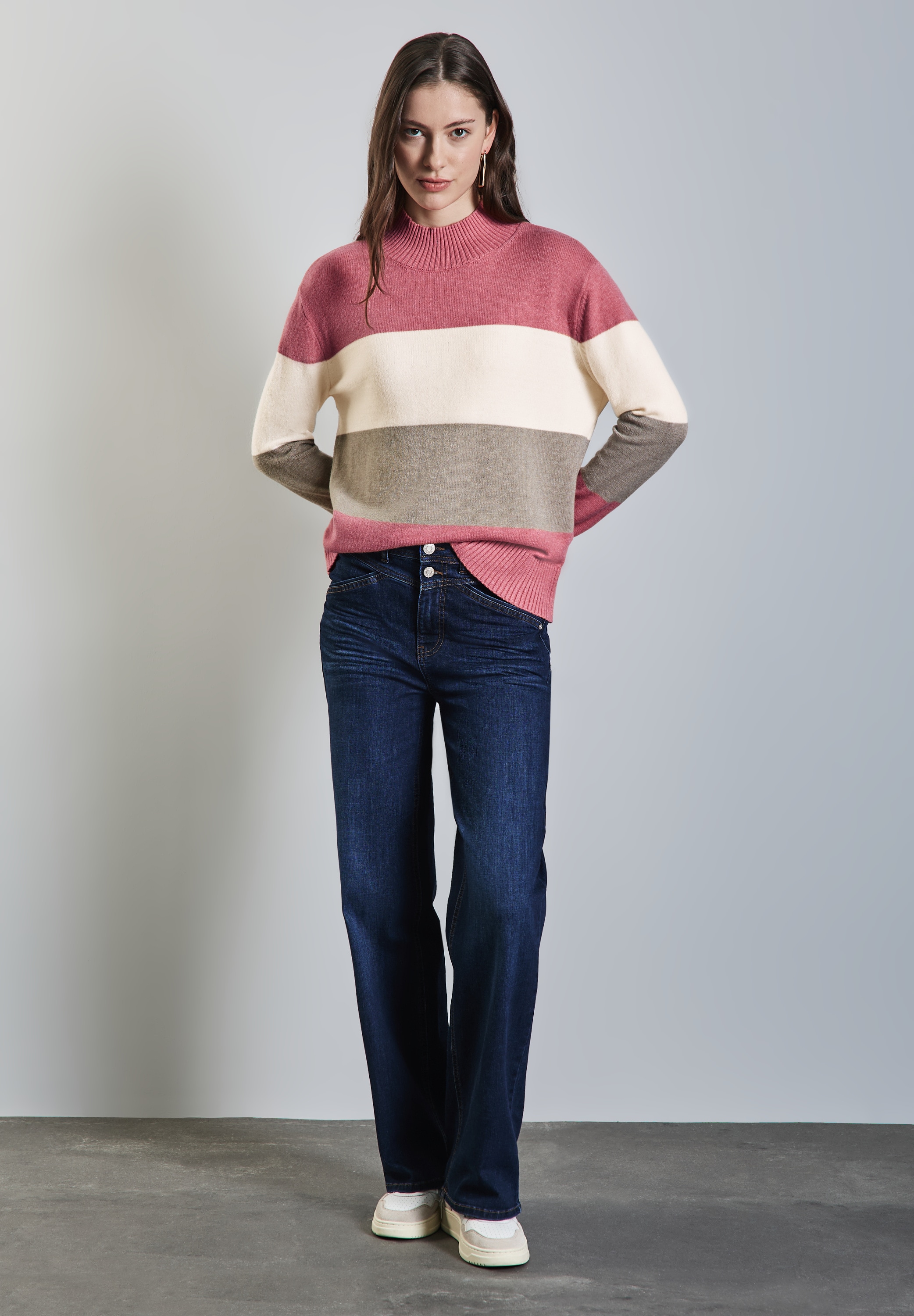 STREET ONE Strickpullover, aus softem Materialmix