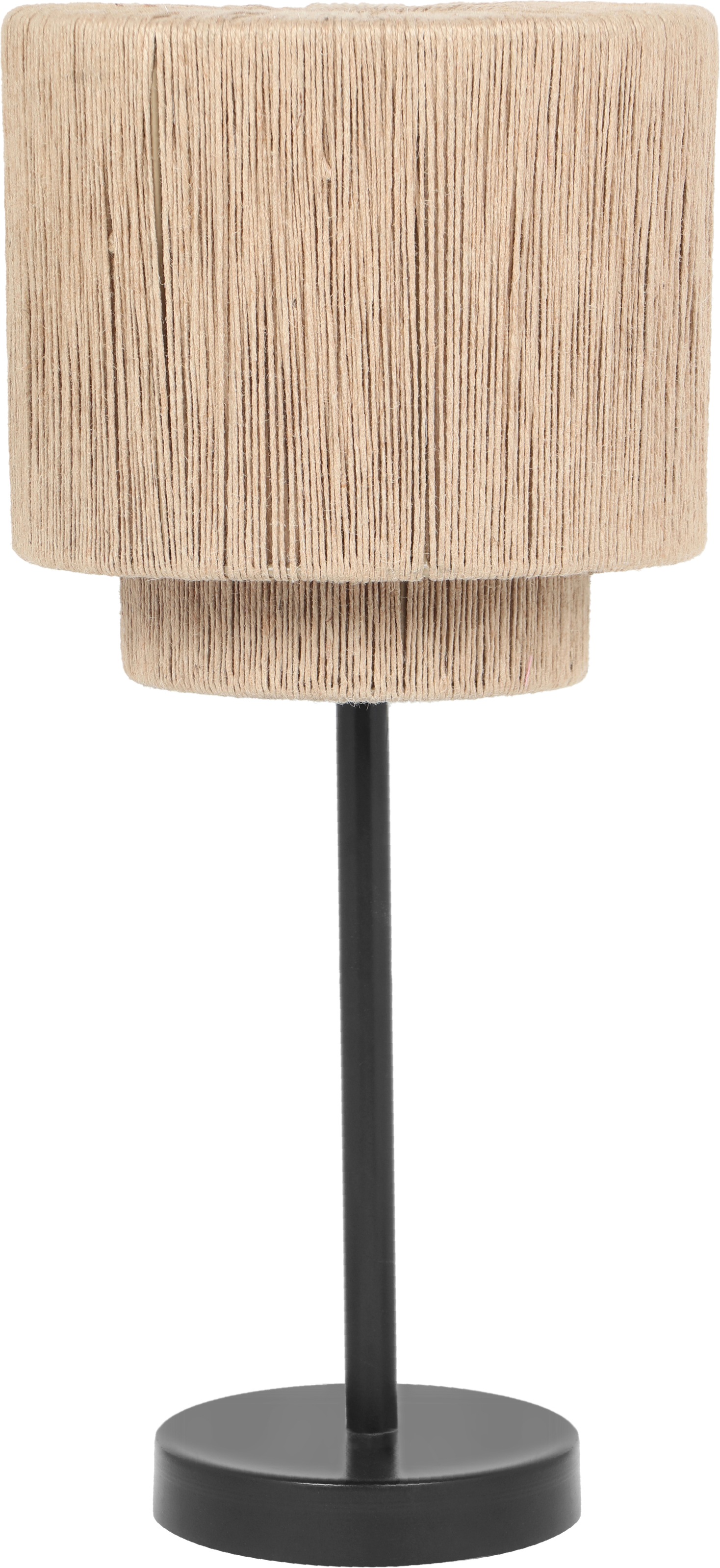 TRIO Leuchten Tischleuchte »SMILLA, runde Tischlampe mit Jute Lampenschirm Ø 21 cm Höhe 45cm« E27 1 Stk. warmweiß - kaltweiß exkl 1x E27 max 10W, Schnurschalter, Nachttischlampe, Wohnzimmer