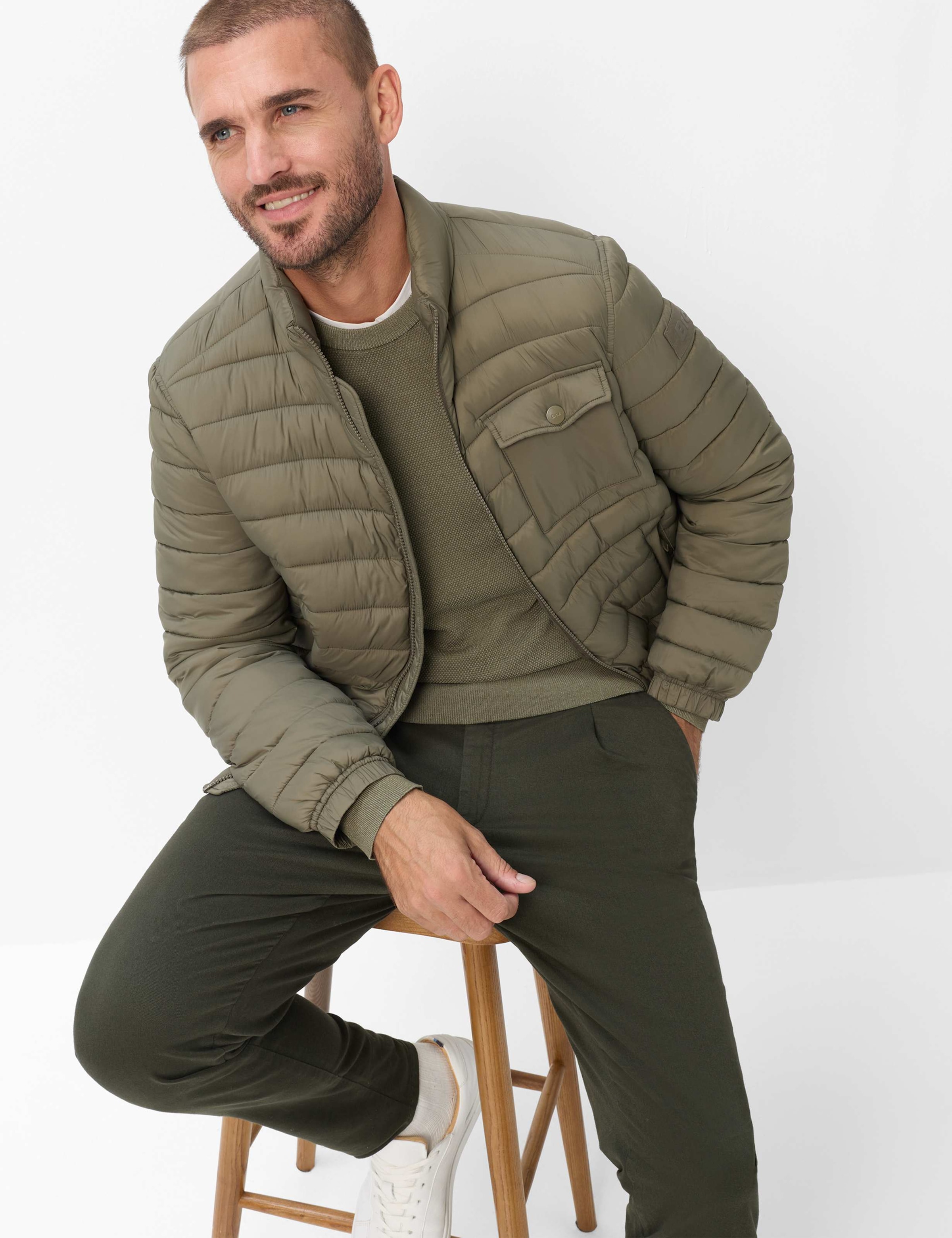 Brax Rundhalspullover »Style RICK« Struktur: Strickpullover aus reiner Baumwolle