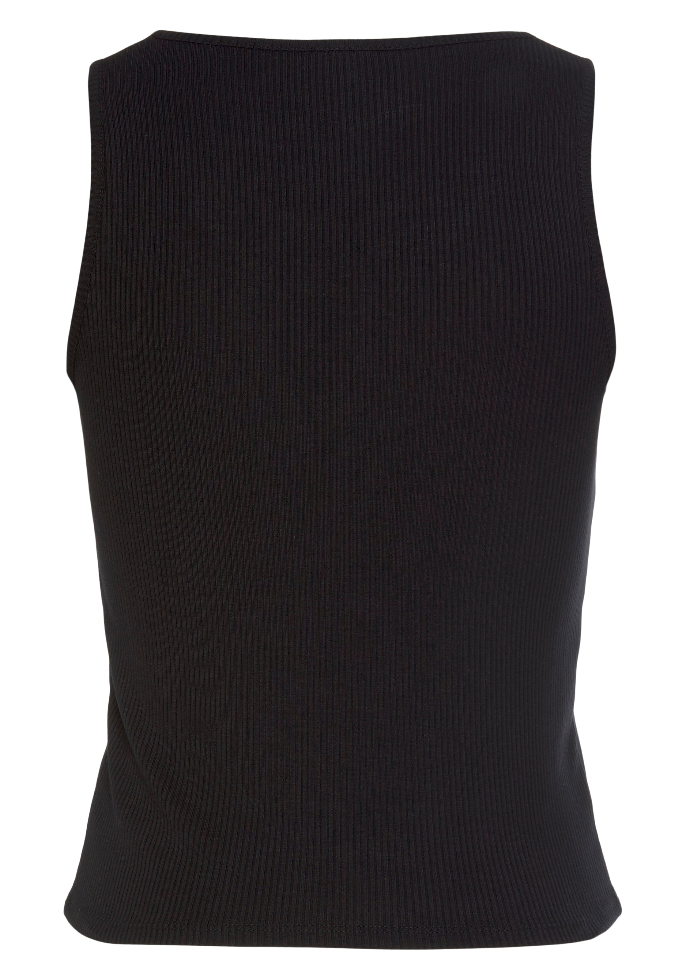 LASCANA Ripptanktop, mit kleinem V-Ausschnitt, figurbetontes Damentop, Basic
