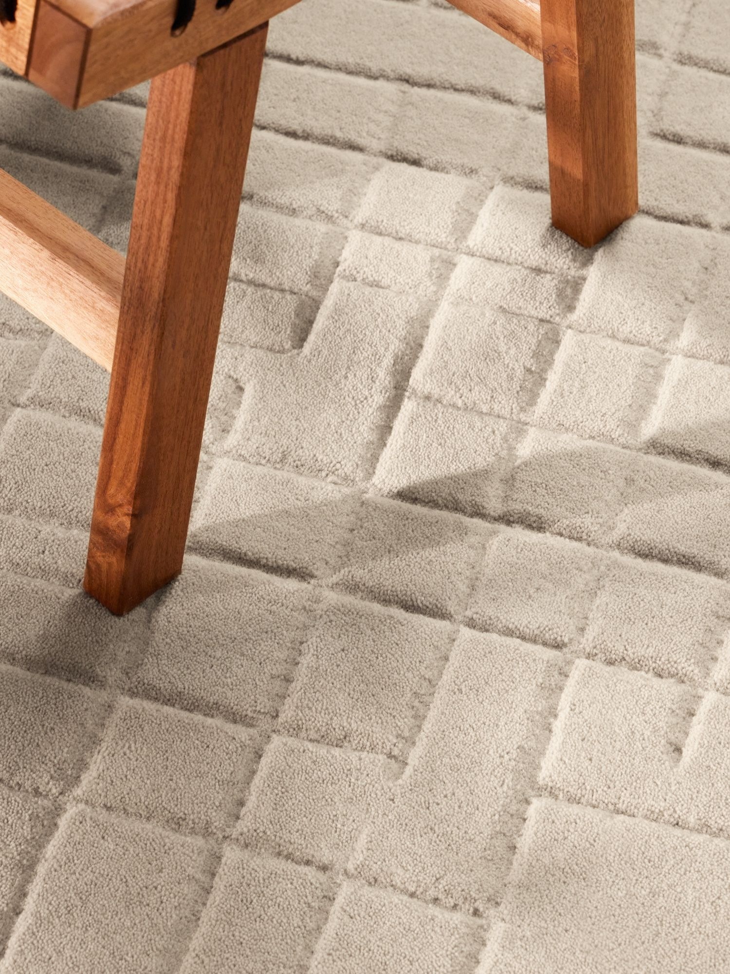 Villeroy & Boch Wollteppich »Kenso« rund 15 mm Höhe Wolle, Kariert, Natur, Handgemacht, Wohnzimmer, Schlafzimmer, Hygge