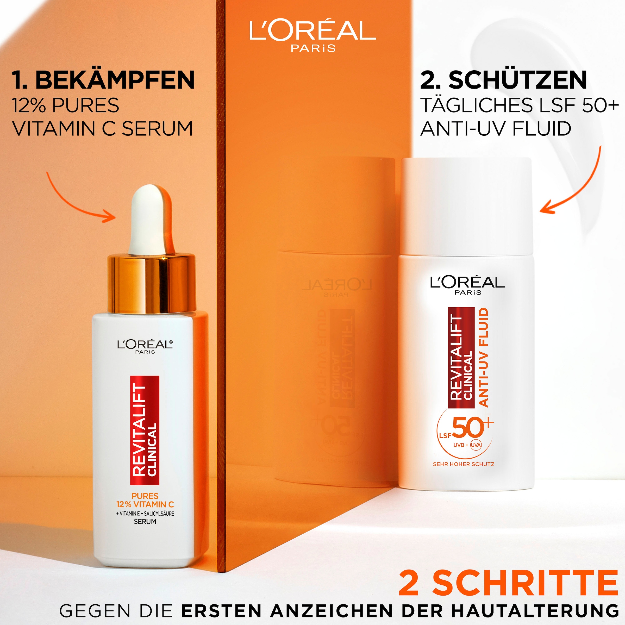 L'ORÉAL PARIS Gesichtspflege-Set »Revitalift Vitamin C Duo«, (Set, 2 tlg.), mit hoher Wirksamkeit