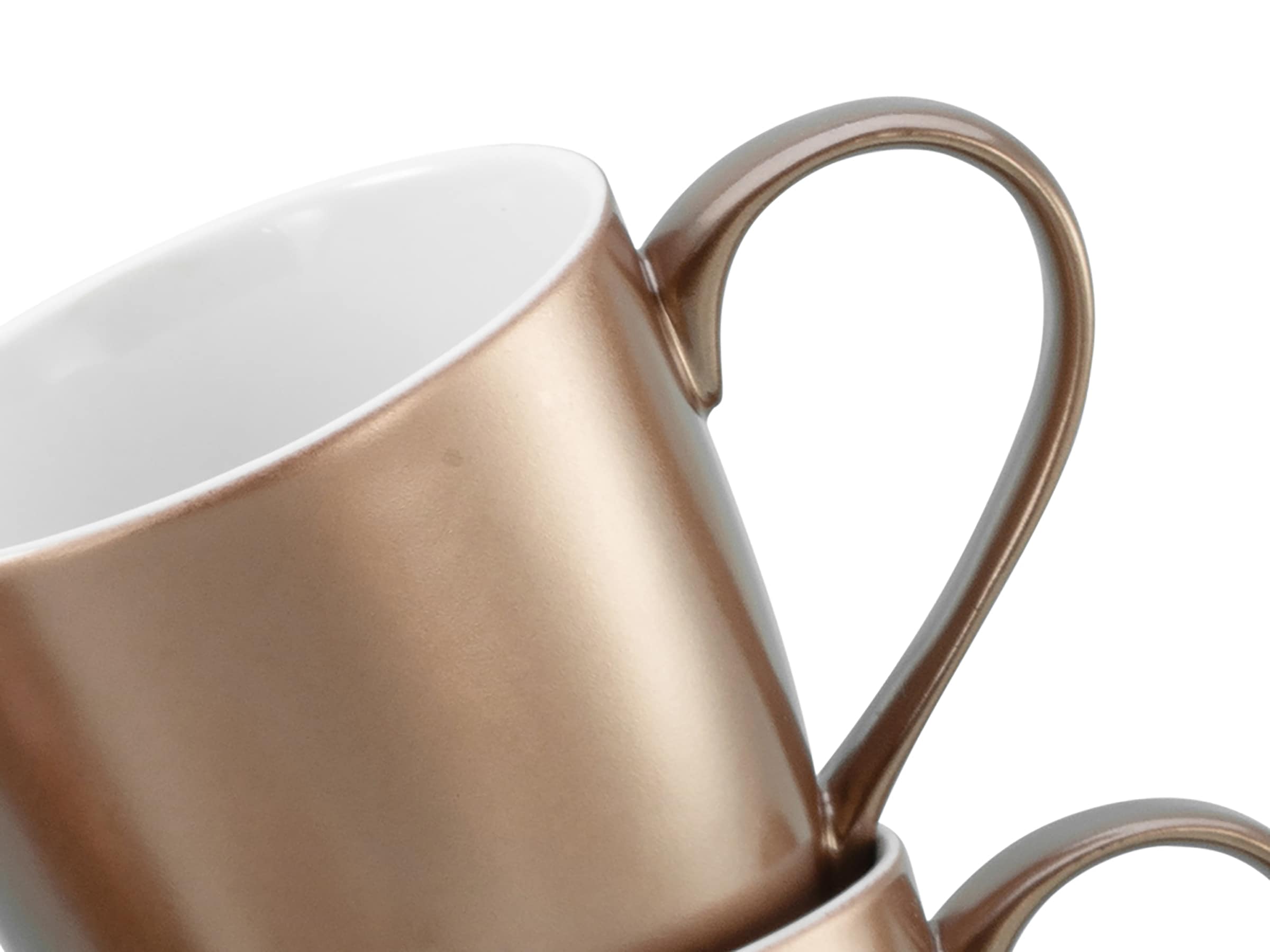 CreaTable Becher »Golden Days Weiß, Becherset, 6-tlg.«, (Set, 6 tlg.), Goldfarbene Spezialglasur