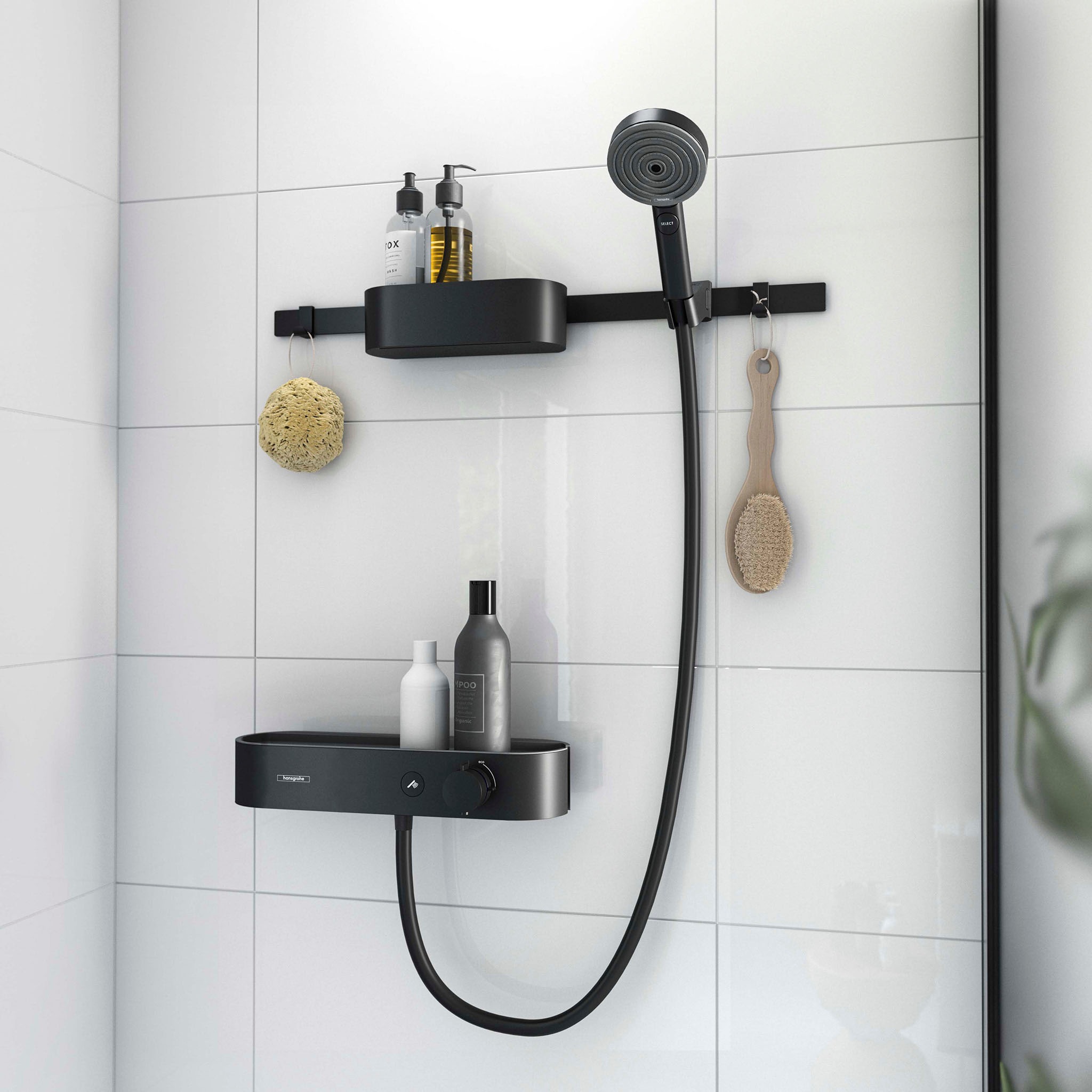 hansgrohe Brausegarnitur "WallStoris", (Komplett-Set), Bundle Duschkopf The günstig online kaufen