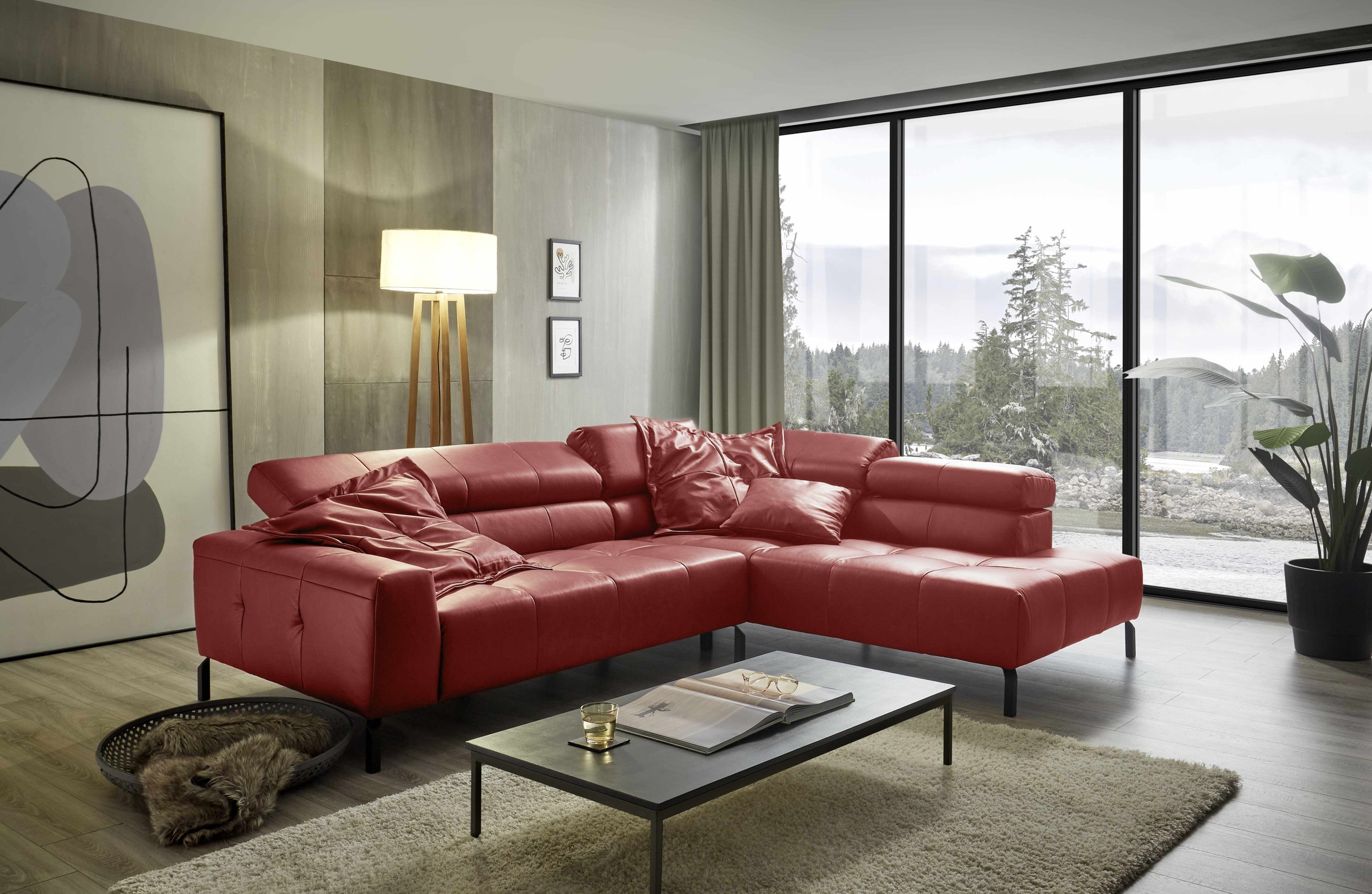 Home affaire Ecksofa "Claya, L-Form, incl. Kopfteilverstellung, Breite 276 günstig online kaufen