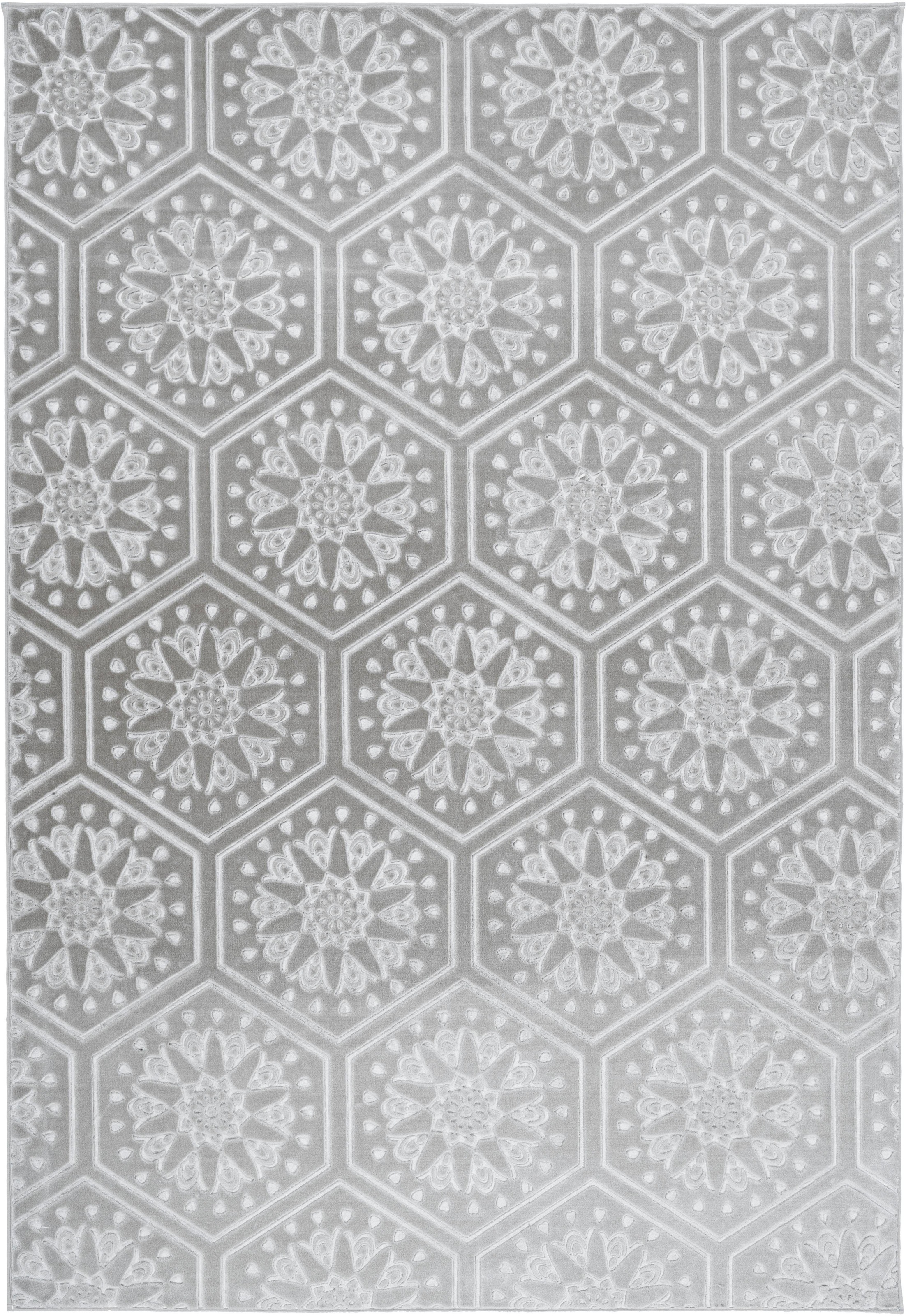 my home Teppich "Stina" rechteckig 7 mm Höhe Hoch-Tief-Effekt, mit Muster, günstig online kaufen