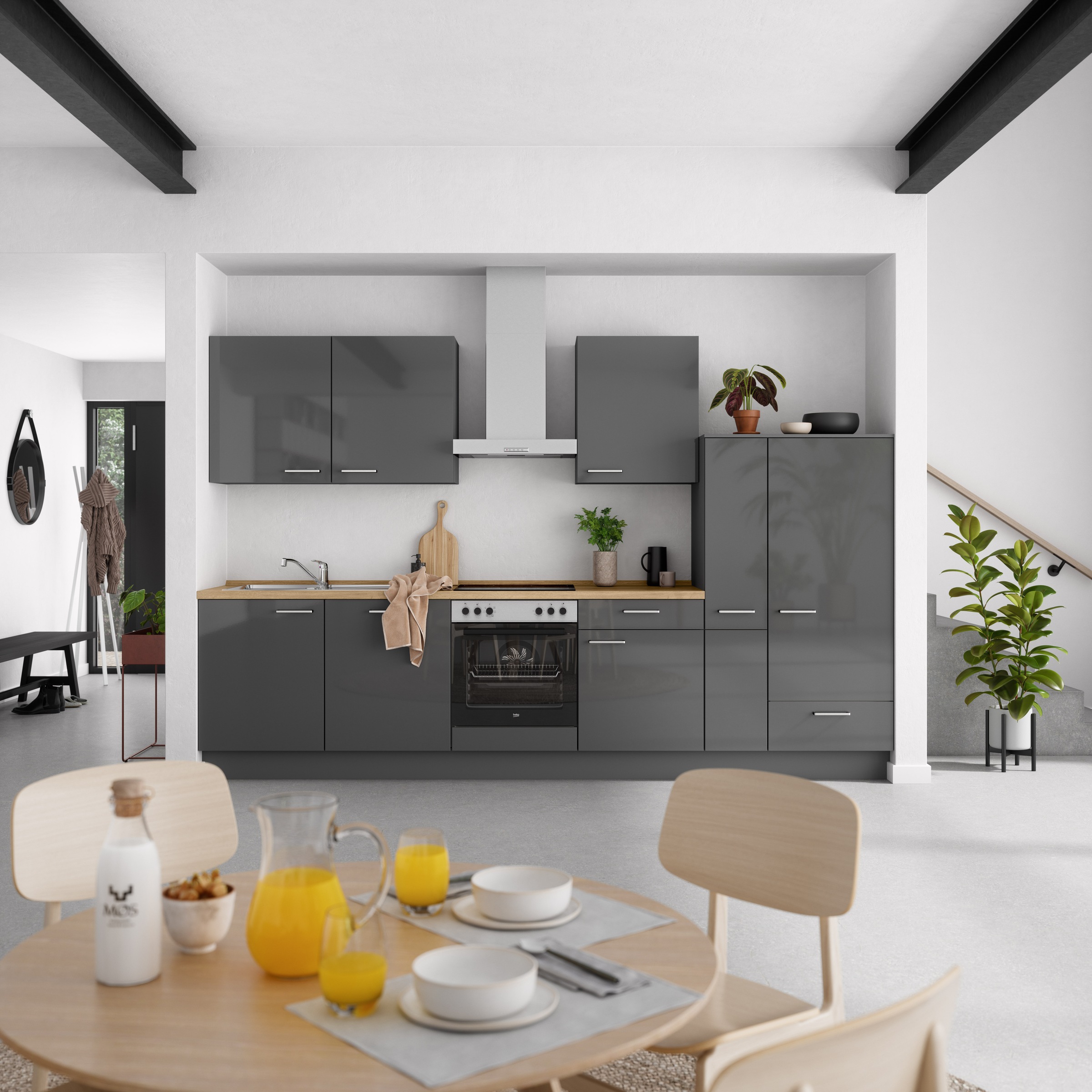 nobilia® Küchenzeile »"Flash I"«, vormontiert, Ausrichtung wählbar, Breite 330 cm, wahlw. mit E-Geräten