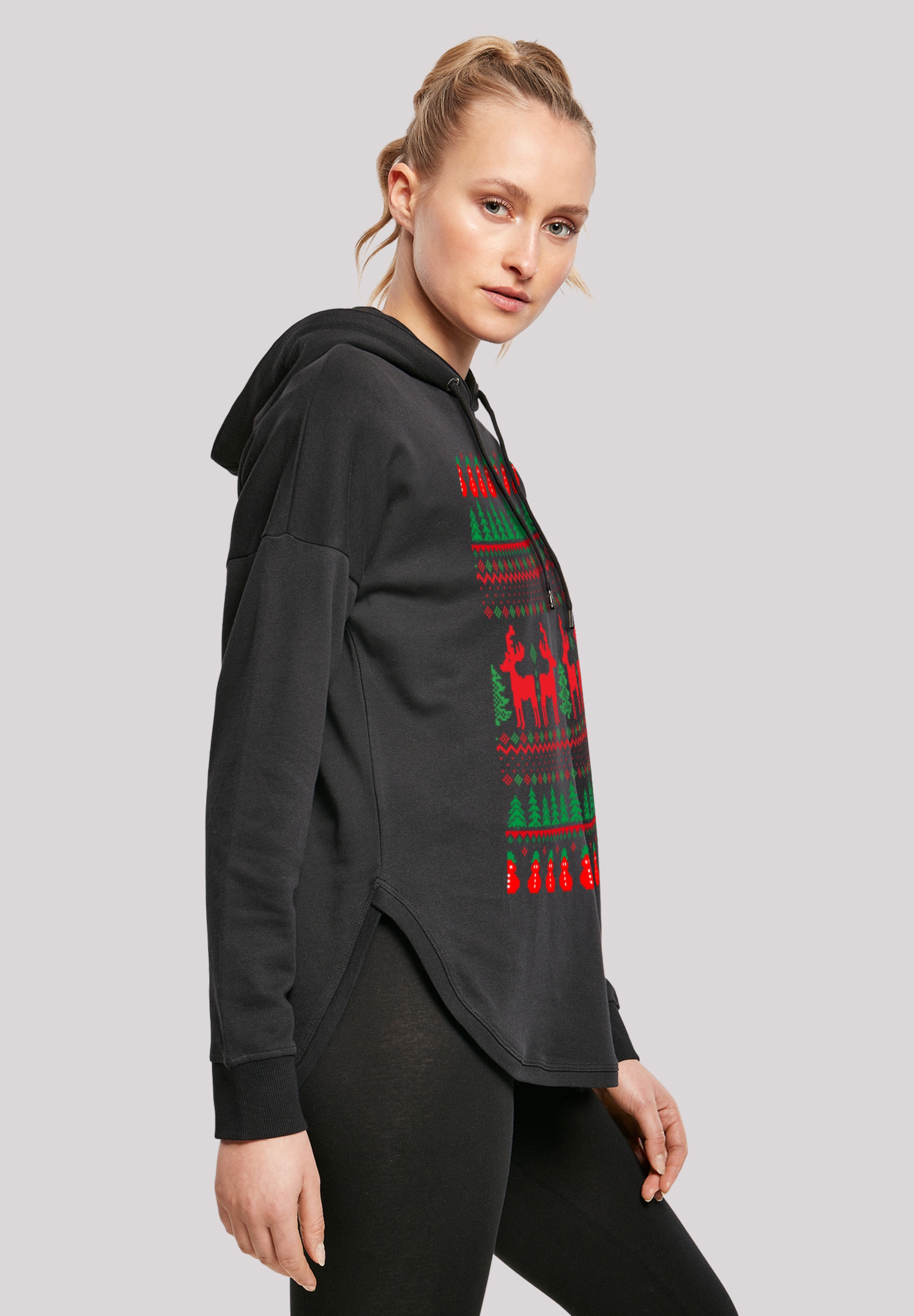 F4NT4STIC Kapuzenpullover »Christmas Reindeers Weihnachten Muster«, Print