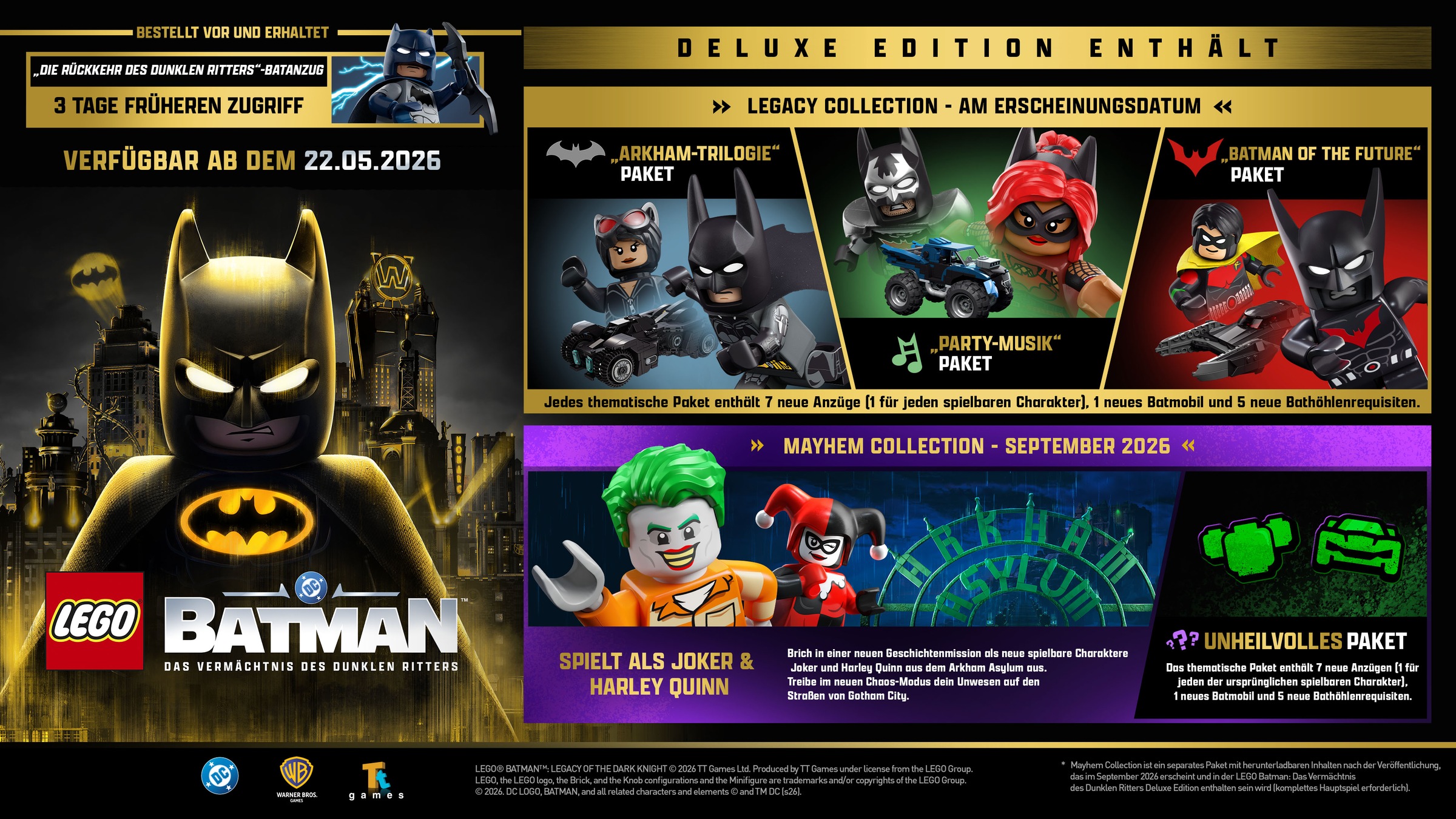 Warner Games Spielesoftware »LEGO Batman: Das Vermächtnis des dunklen Ritters Deluxe Edition« PlayStation 5