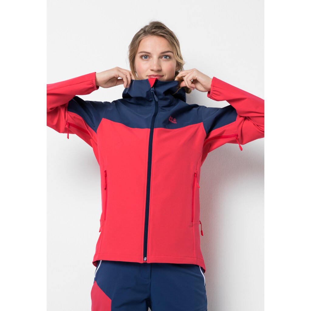 Jack Wolfskin Softshelljacke »ALPINE TRAIL JKT W«, mit Kapuze