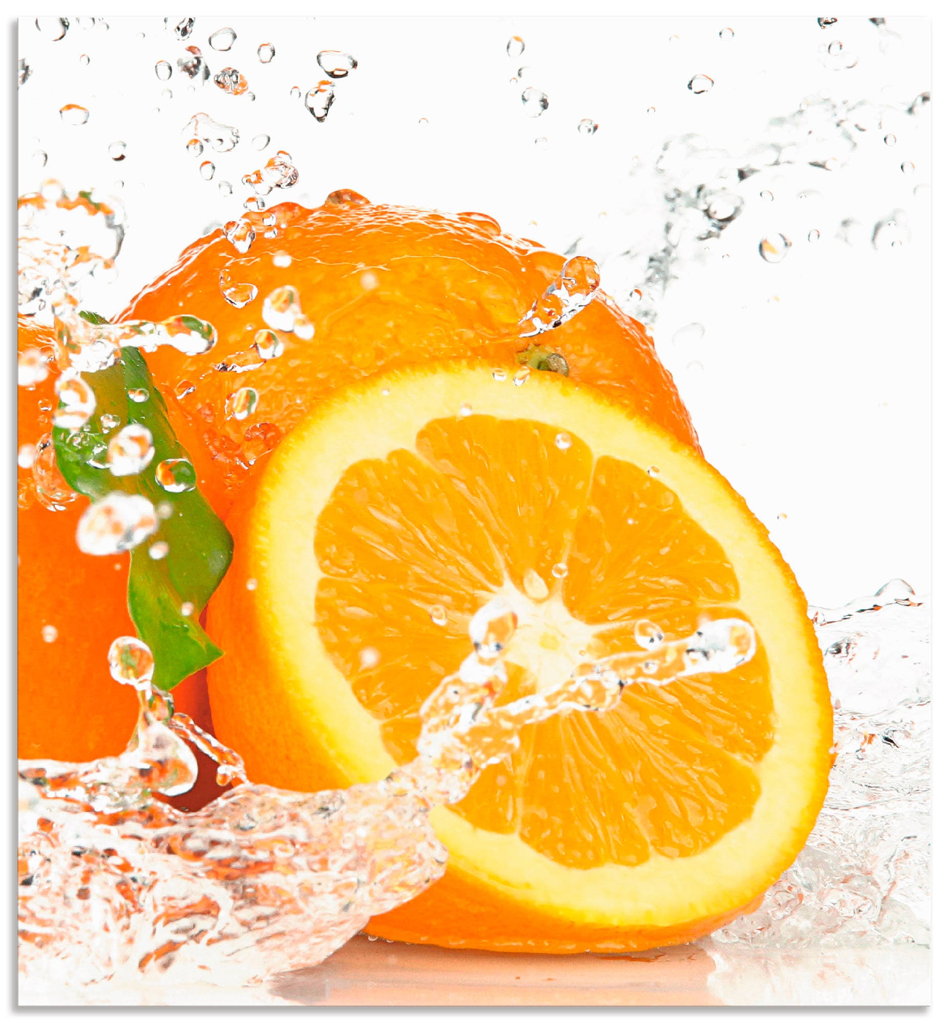 Artland Küchenrückwand "Orange mit Spritzwasser", (1 tlg.), Alu Spritzschut günstig online kaufen