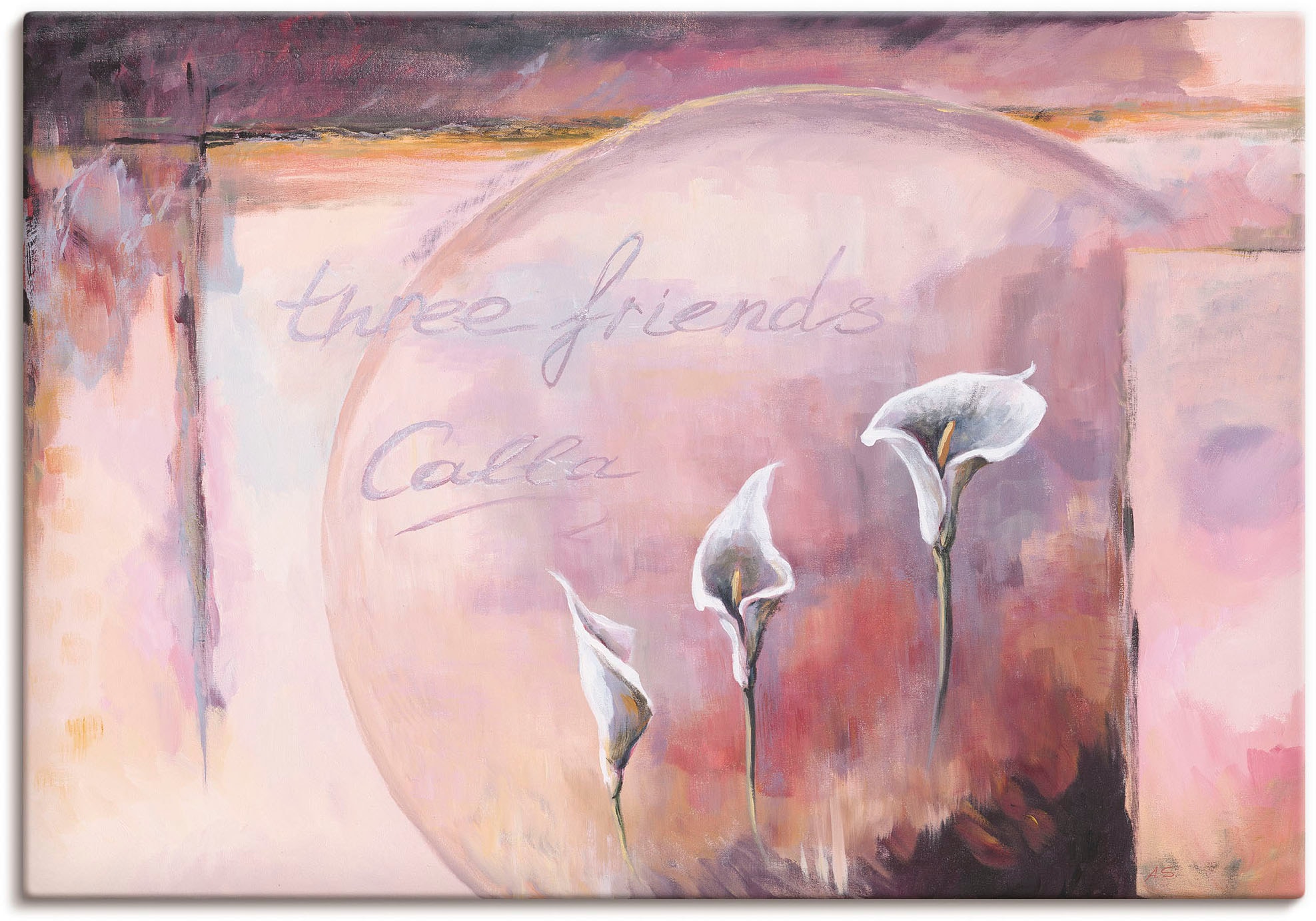 Artland Leinwandbild "Drei Freunde Calla", Blumenbilder, (1 St.), auf Keilrahmen gespannt