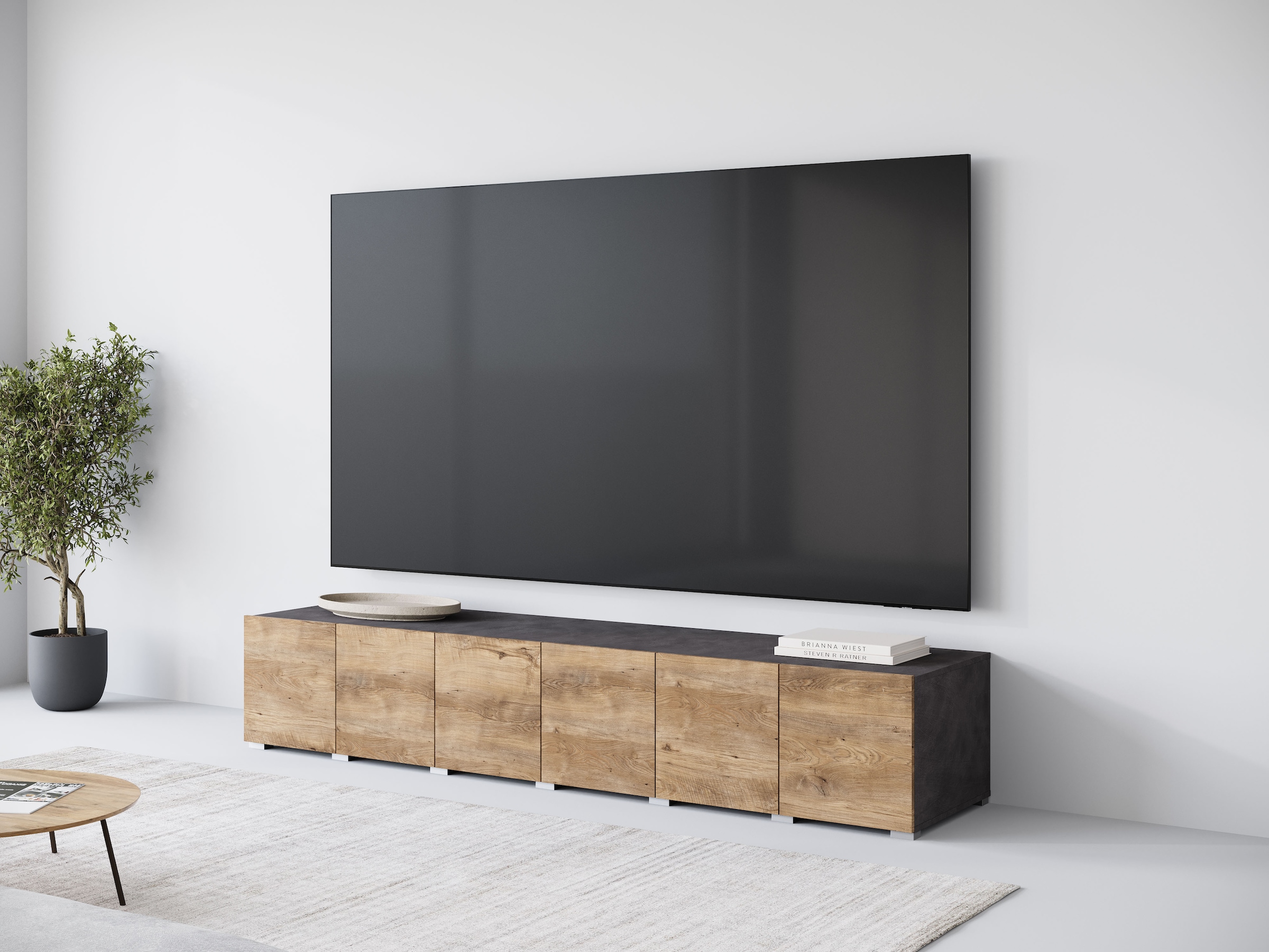 OTTO home Lowboard »Denver Erlebe die Weltmeisterschaft im XXL-Format« 1 Stk. tlg. Elegantes TV-Möbel 220 cm, speziell für bis zu 98-Zoll Fernseher