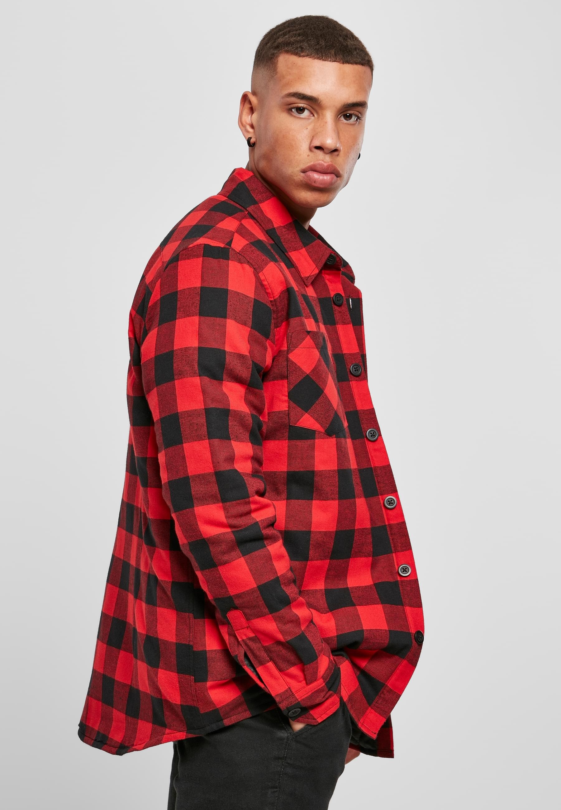 URBAN CLASSICS Langarmhemd »Urban Classics Herren Padded Check Flannel Shirt«, (1 tlg.)