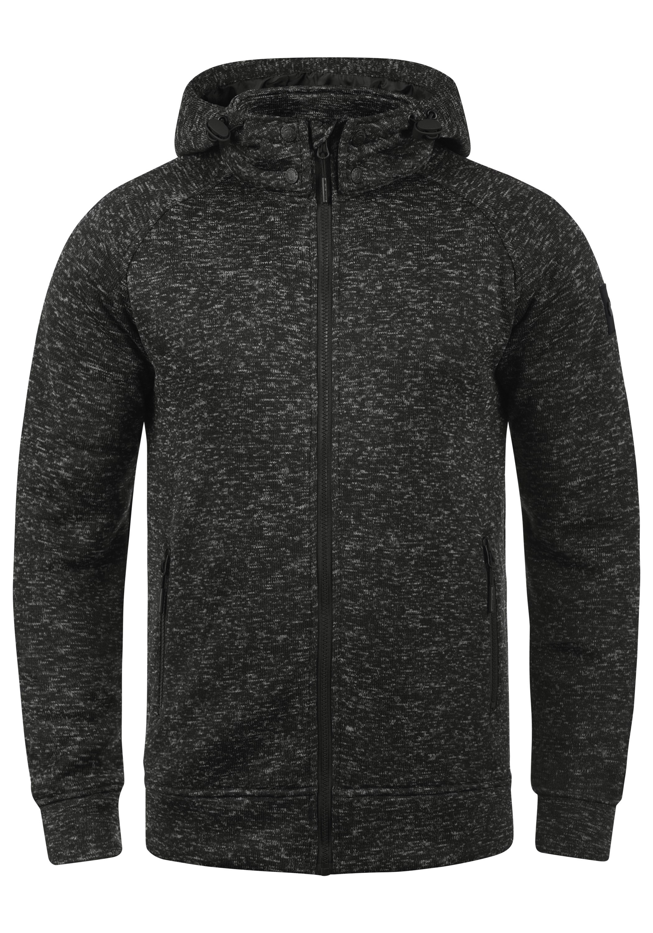 Kapuzenfleecejacke INDICODE "Kapuzensweatjacke IDChillingworth", Herren, Gr. S, grau (charcoal mix), Obermaterial: 100% Polyester PES., Jacken