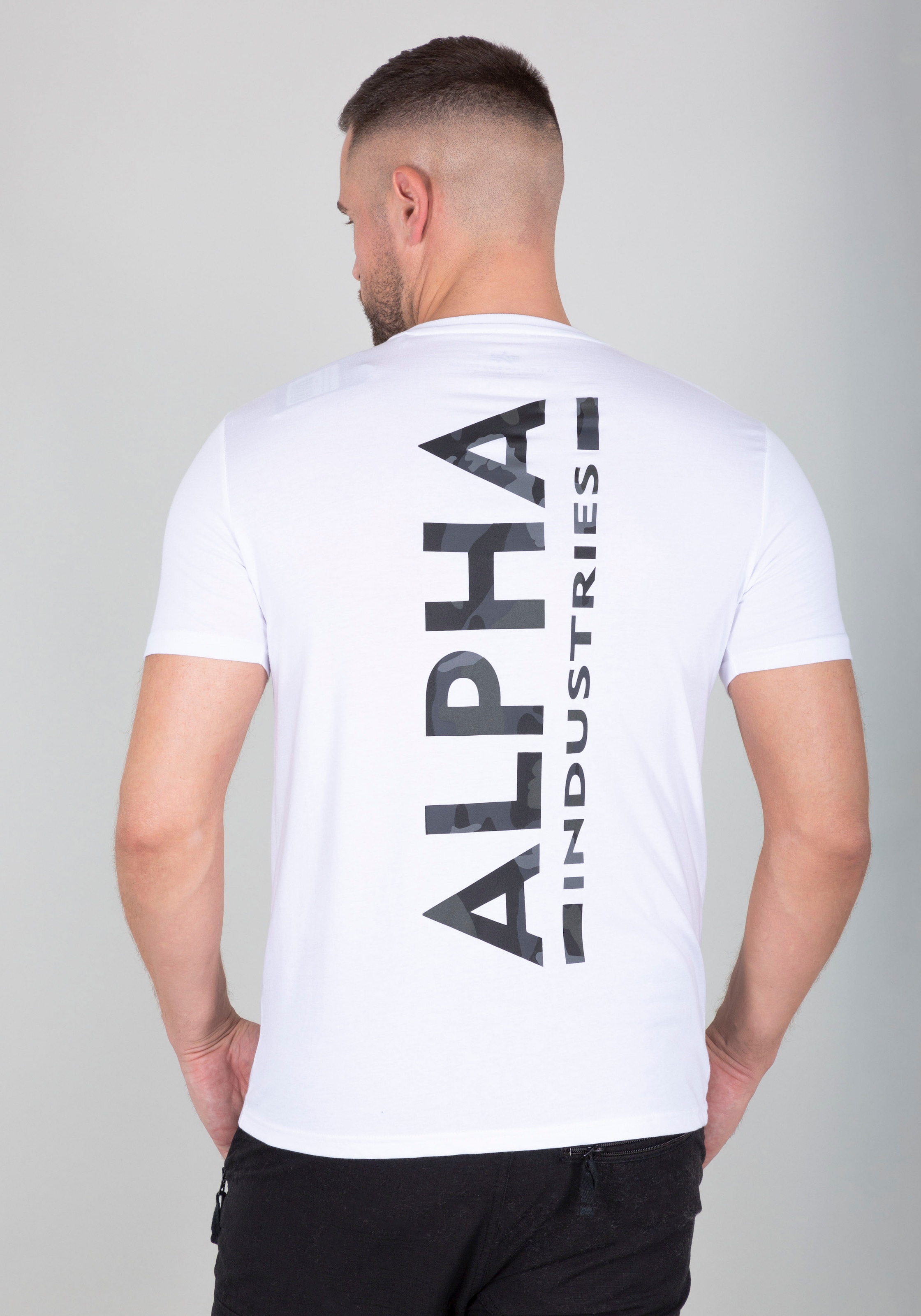 Alpha Industries Rundhalsshirt "Back Tee Camo Print" günstig online kaufen