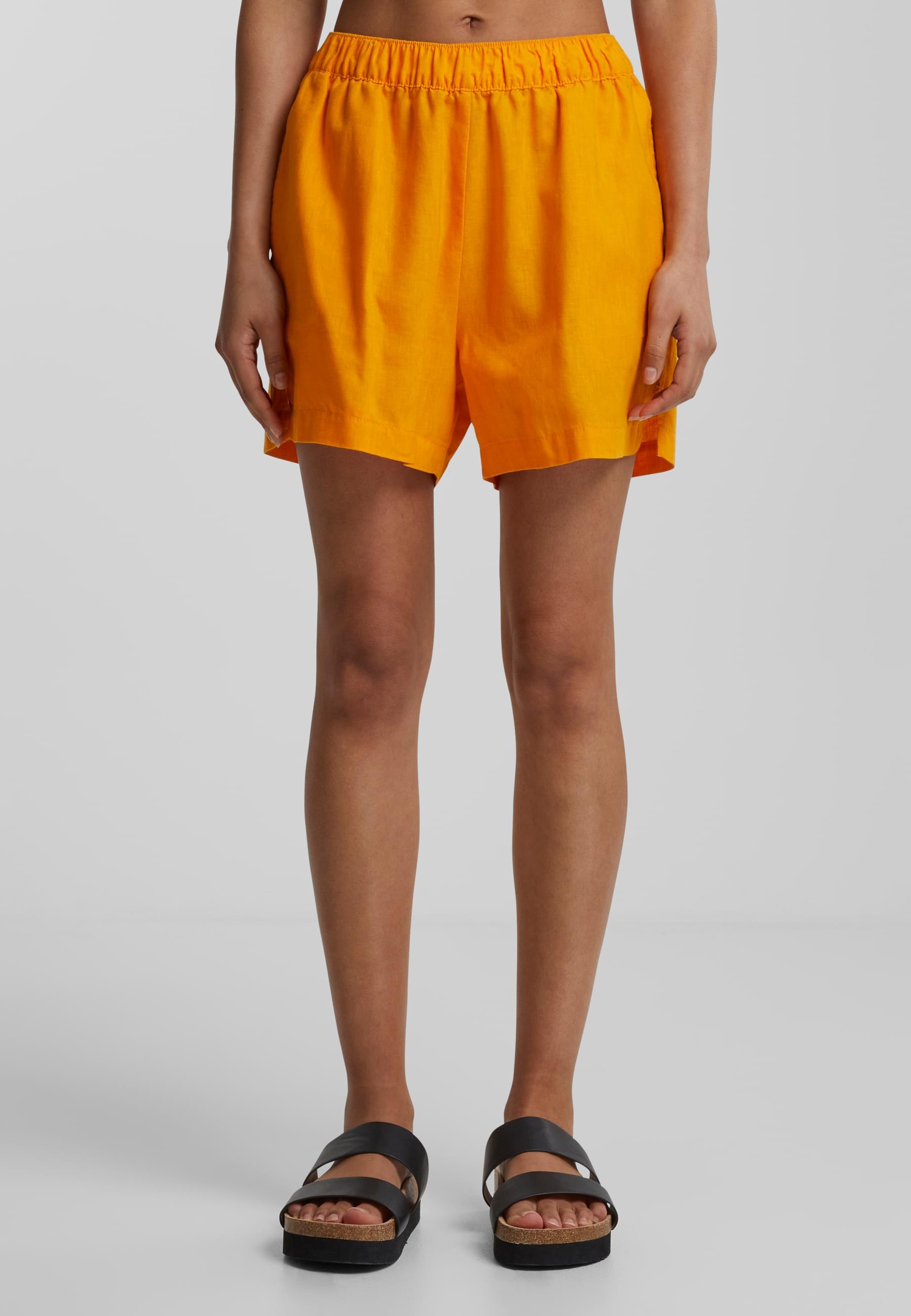 URBAN CLASSICS Shorts »Urban Classics Damen Ladies Linen Mixed Boxer Shorts«, (1 tlg.)