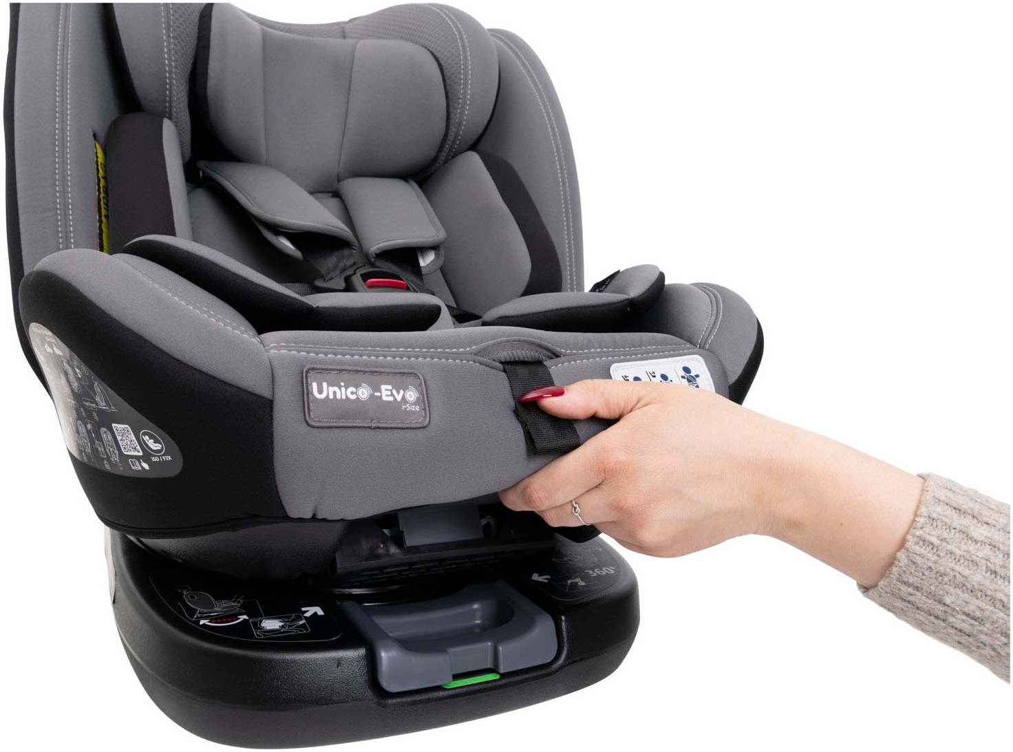 Chicco Autokindersitz »Unico Evo i-Size, Grey Black«, ISOFIX-Befestigung