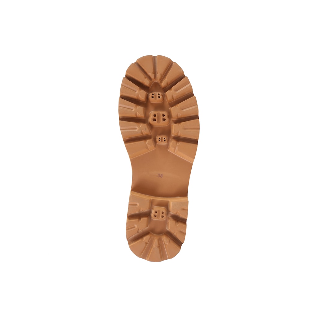 Schuhe Stiefel ekonika Stiefel »Stiefeletten Portal«, mit kontrastfarbener Sohle schwarz-beige