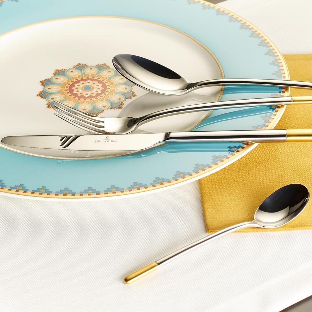 Villeroy & Boch Besteck-Set »Tafelbesteck Ella 144er Set silber-gold« Spülmaschinenfest