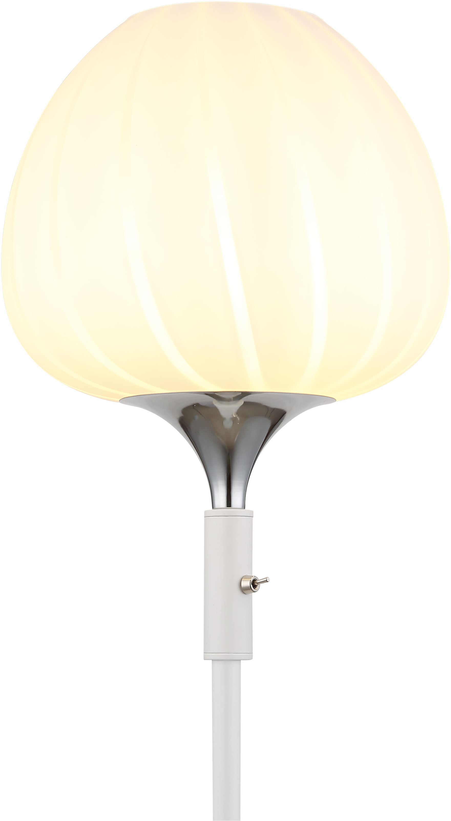 GLOBO LIGHTING Stehlampe »MAXY«, Leuchtmittel E27 | ohne Leuchtmittel, Stehleuchte/Glas opal/Glas Dekorillen/weiß/Wohnzimmer/Schlafzimmer