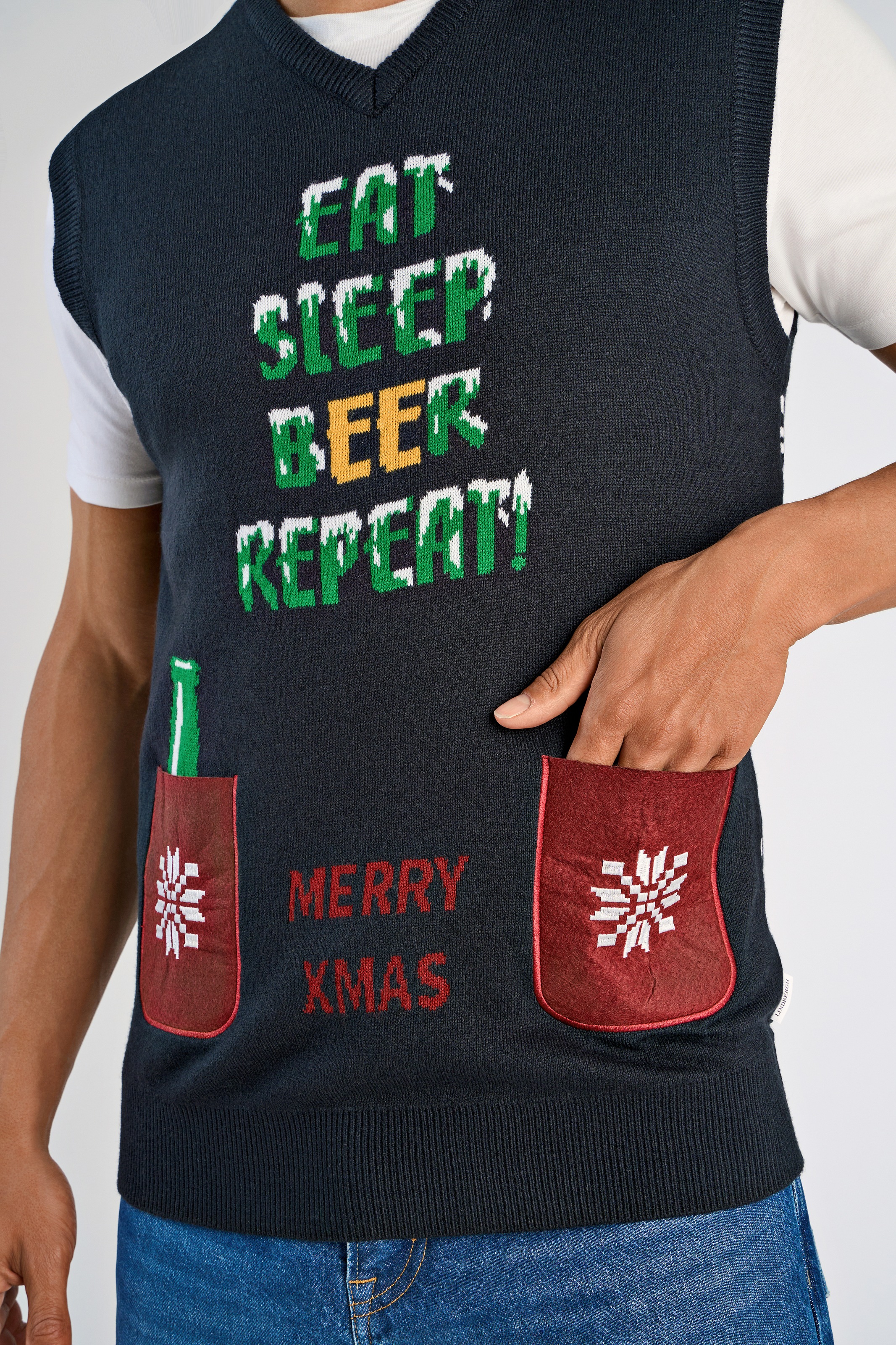 LINDBERGH Pullunder mit weihnachtlichem Intarsien Muster günstig online kaufen