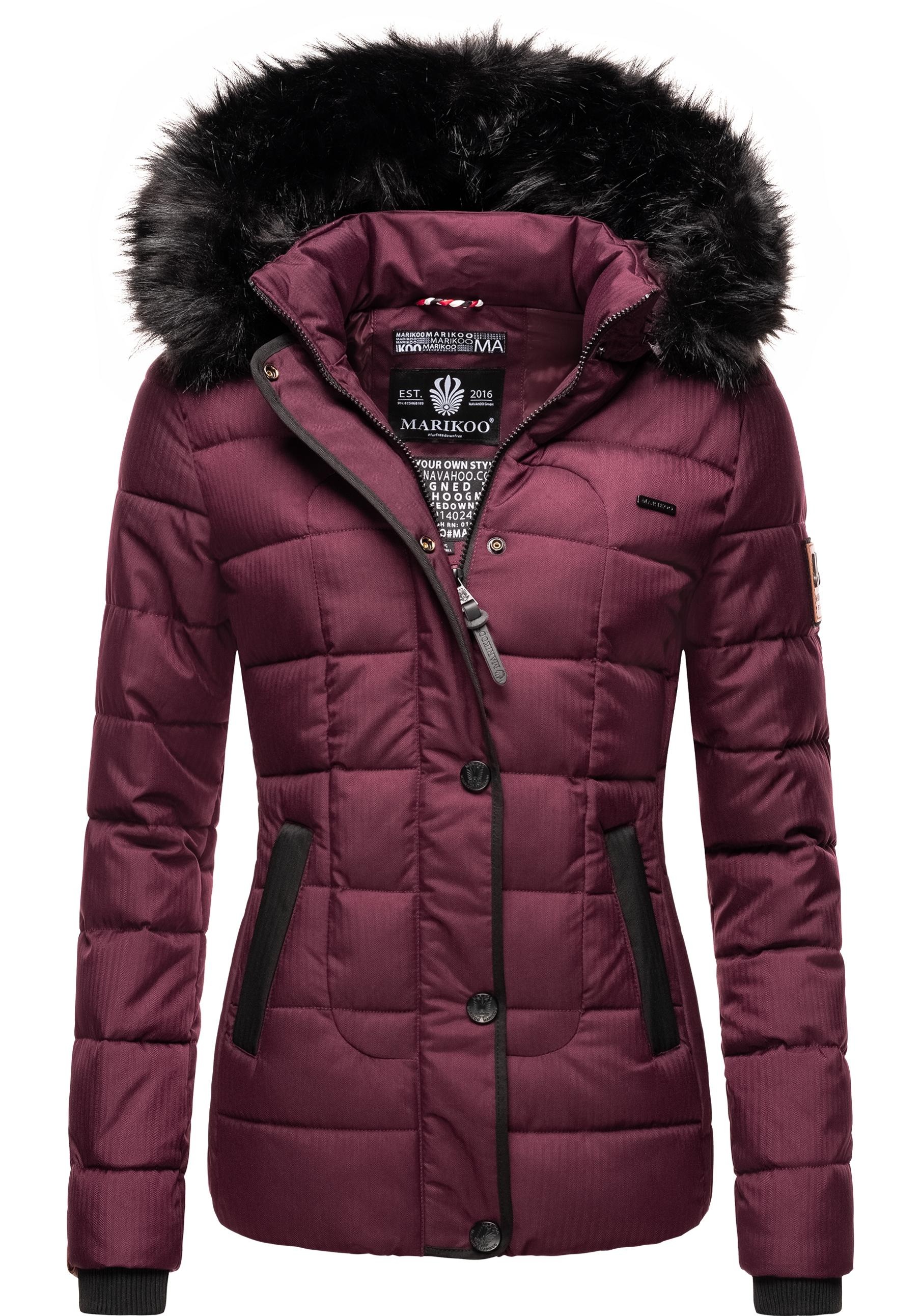 Marikoo Steppjacke "Unique" mit Kapuze modische Winterjacke mit Kunstpelz-K günstig online kaufen