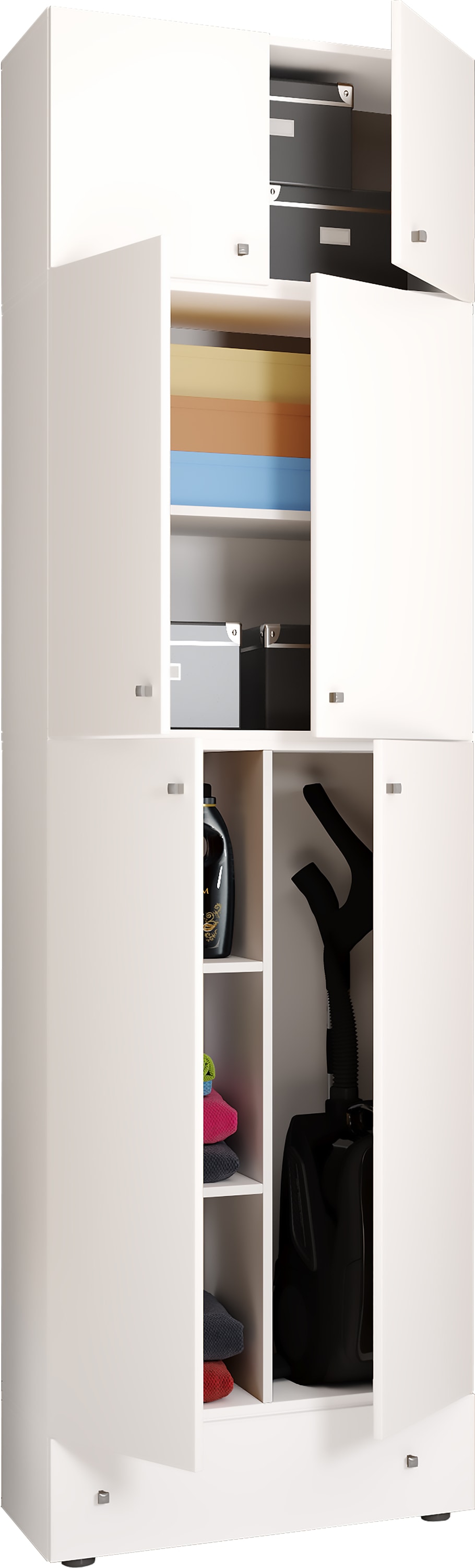 VCM Mehrzweckschrank "Holz Besenschrank Staubsauger Putzschrank Lona SA" 1 Stk. tlg.