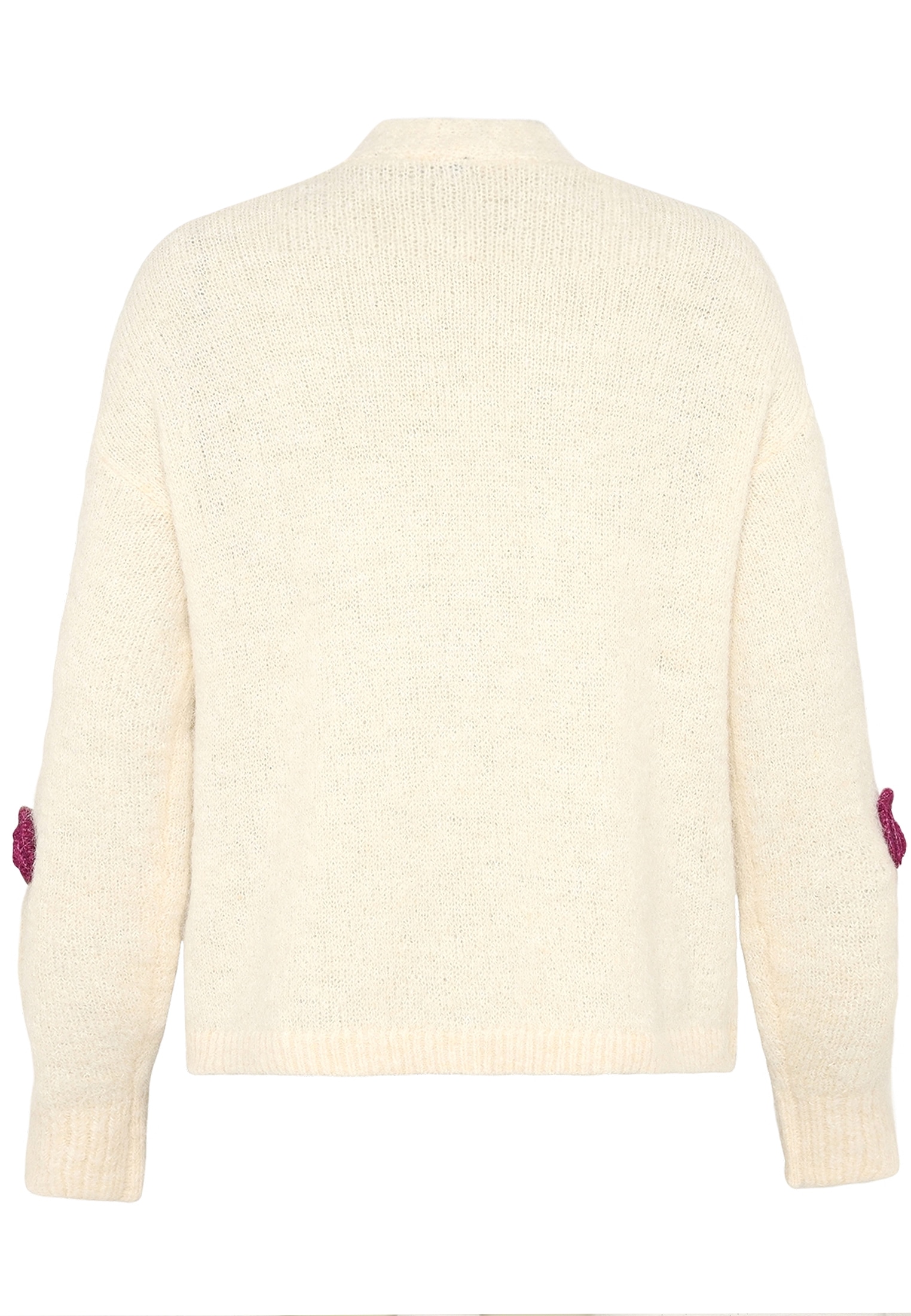 Zero Strickjacke »Damen mit bunten 3D Blumen« 1 Knopfleiste