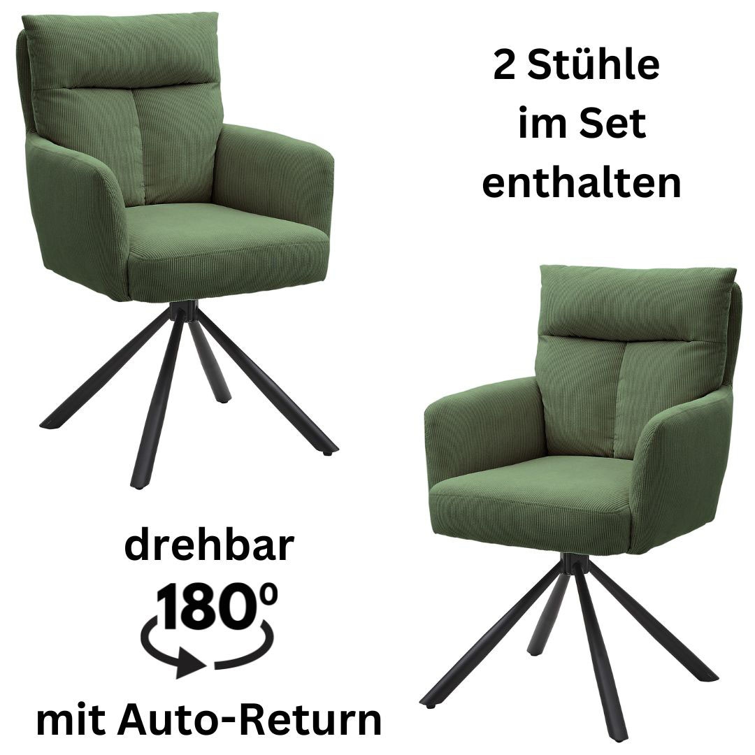 Stolkom Armlehnstuhl "Sofia" (Set) 2 Stk.180 grad drehbar mit Auto-Return, günstig online kaufen