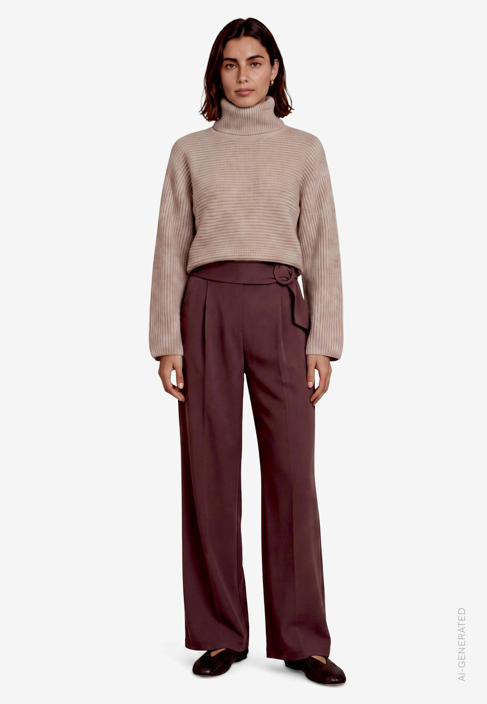 Zero Bundfaltenhose  Stoffhose mit Gürtel / Schnalle