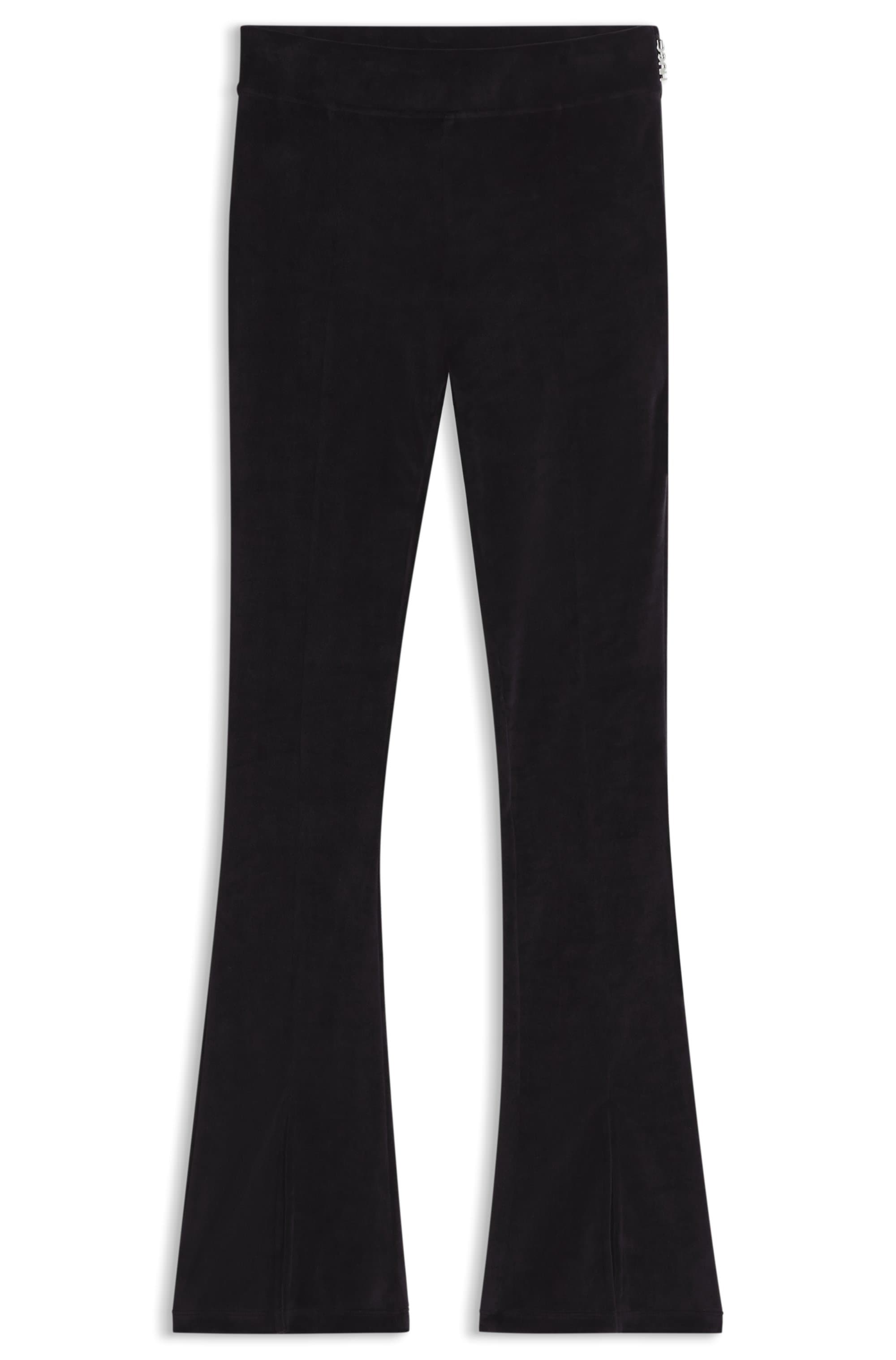 HUGO Samthose »Nucutey«  mit Schlitz vorn am Saum, Flared Fit