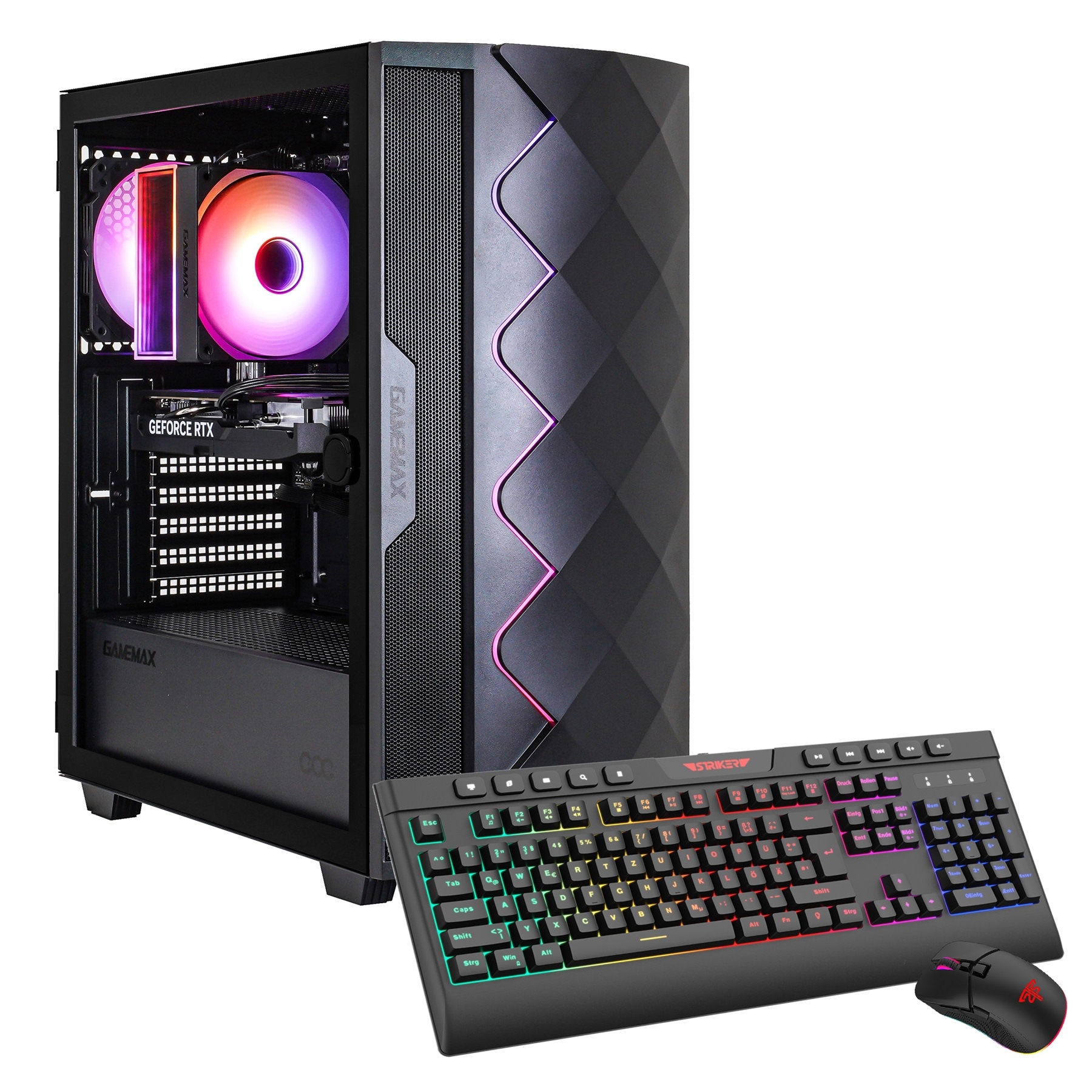 "GAMEMAX Gaming-PC ""Diamond BK 7665 Intel Core i5 14400F RTX 5060 32GB DDR4 1TB SSD"", schwarz, Microsoft Windows 11 Home (64 Bit), RTX 5060, 32 GB